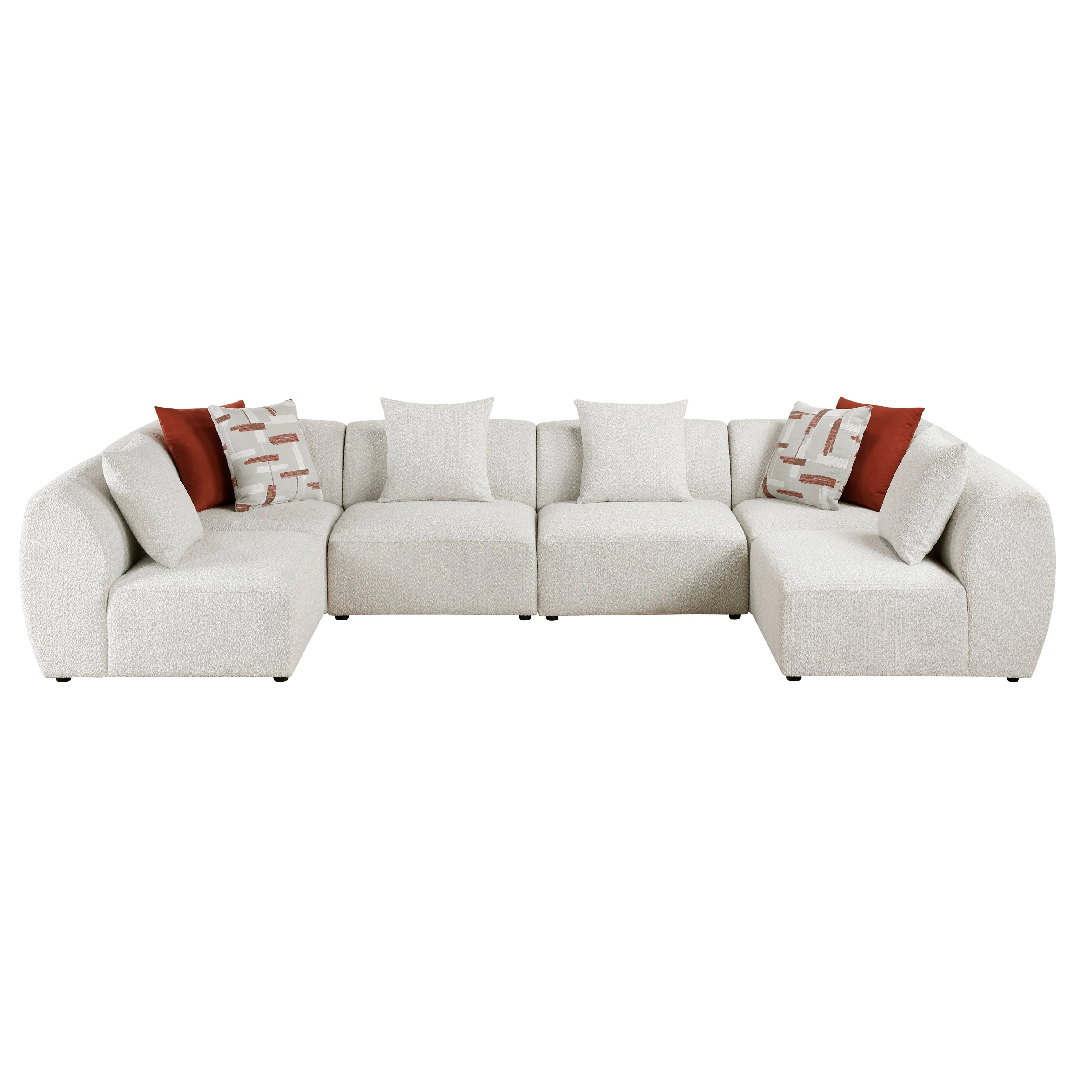 Franz Beige Chenille 6-Piece Modular Sectional - Image 2