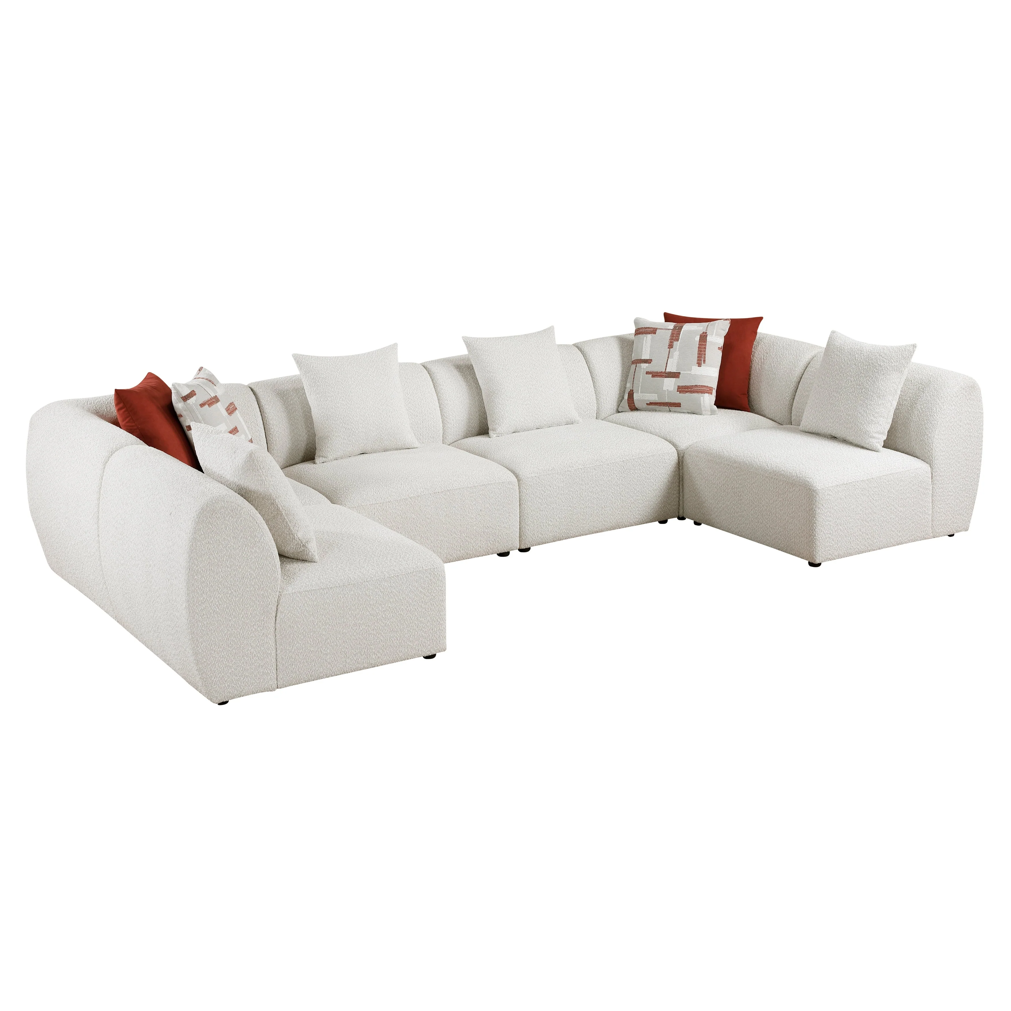 Franz Beige Chenille 6-Piece Modular Sectional - Image 3