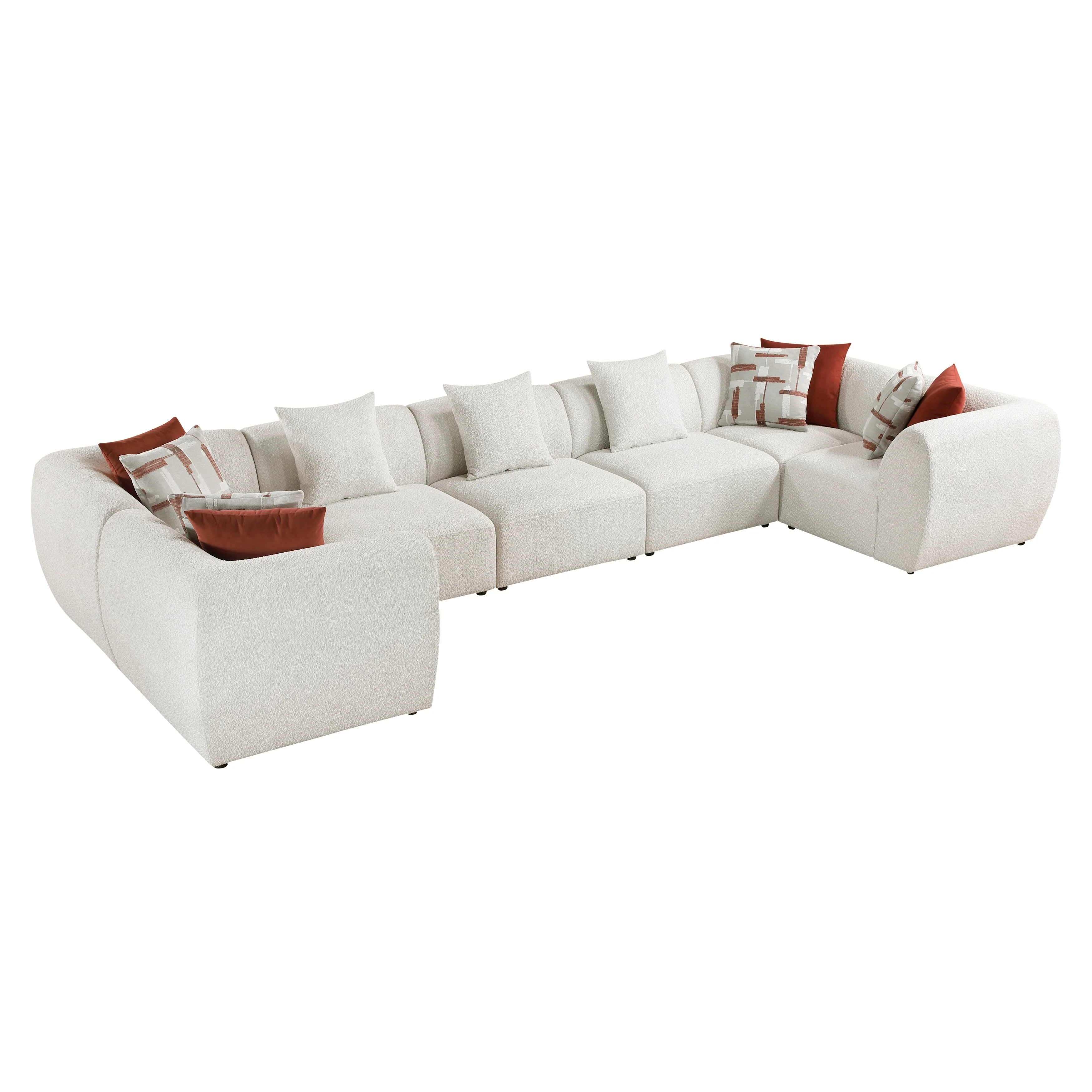 Franz Beige Chenille 7-Piece Modular Sectional - Image 3