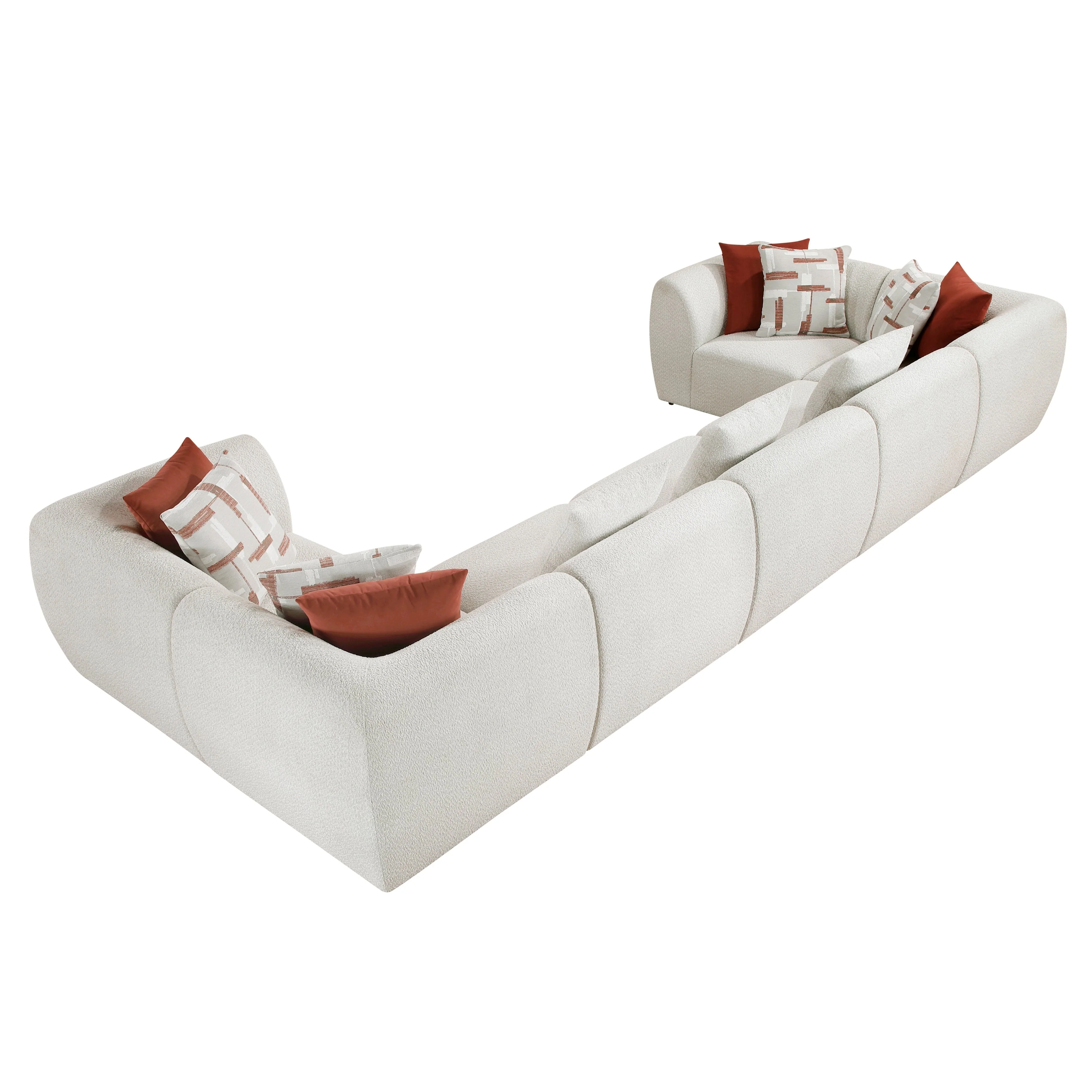 Franz Beige Chenille 7-Piece Modular Sectional - Image 4