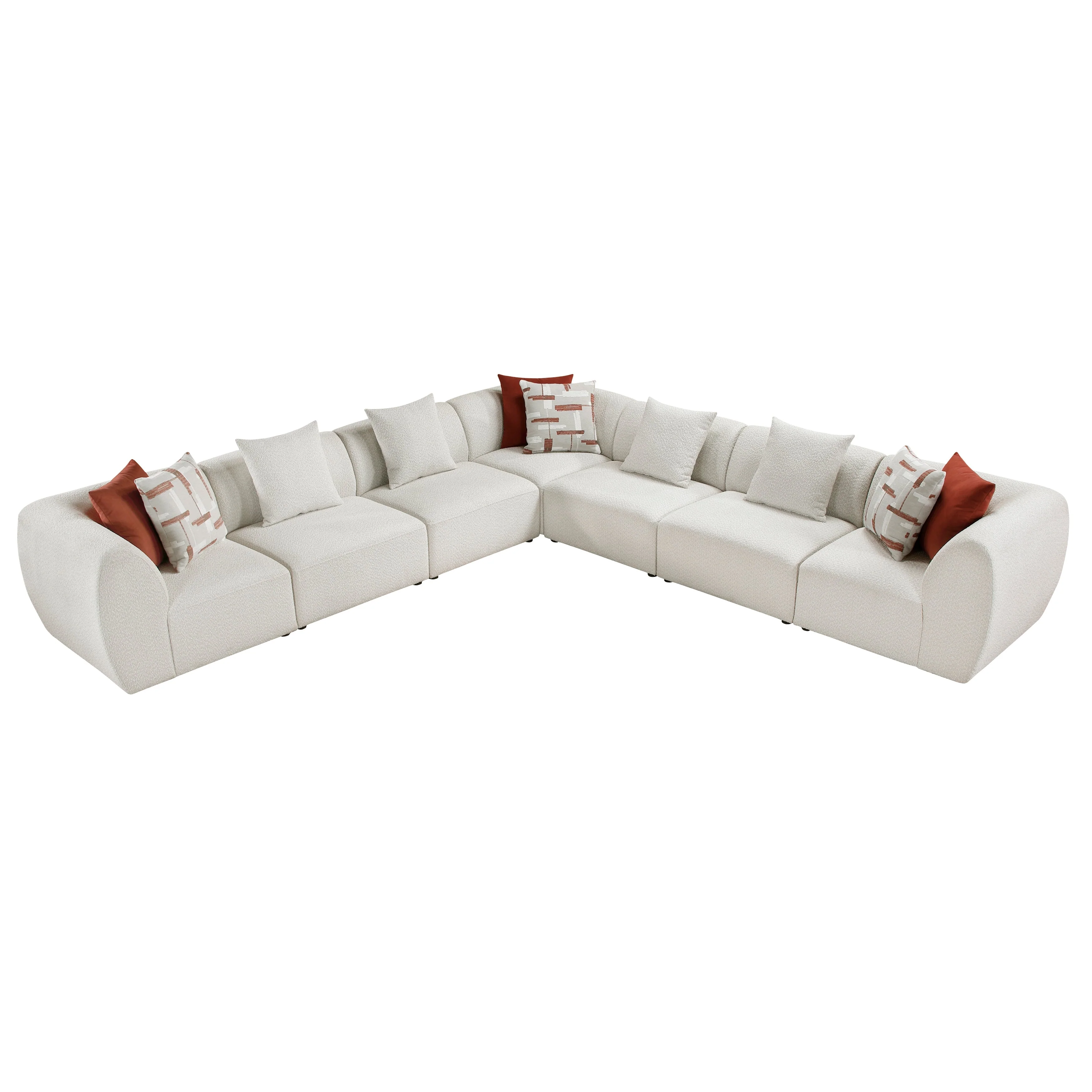 Franz Beige Chenille 7-Piece Modular Sectional - Image 2