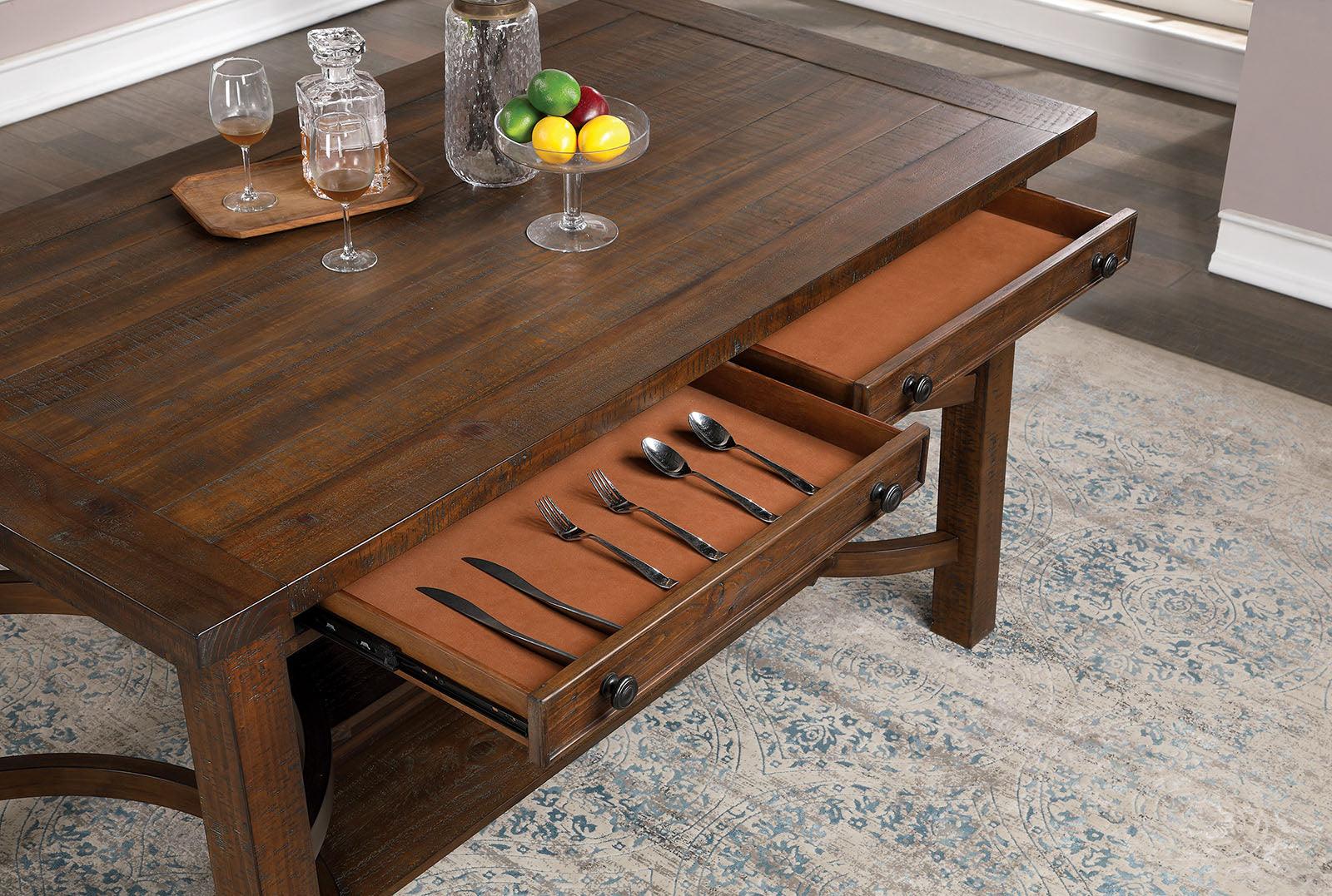 Fredonia Rustic Oak Counter Ht. Table - Image 4
