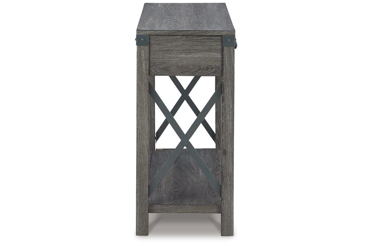 Freedan Grayish Brown Lift-top Coffee Table, 2 End Tables and Console - Image 10