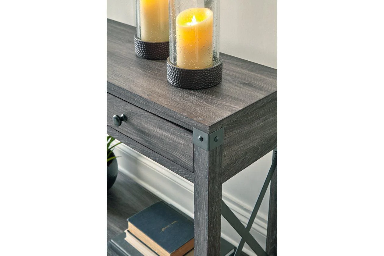 Freedan Grayish Brown Lift-top Coffee Table, 2 End Tables and Console - Image 22