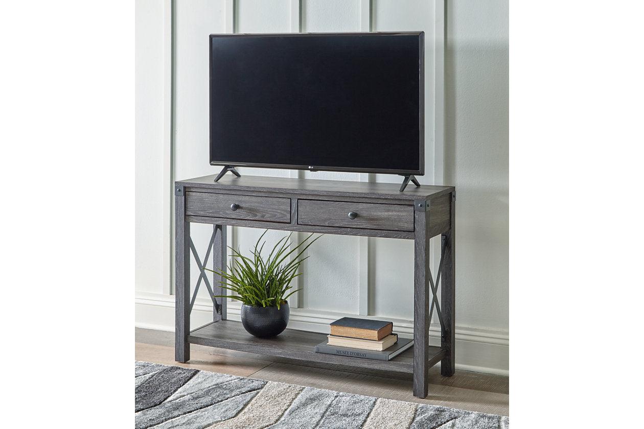 Freedan Grayish Brown Lift-top Coffee Table, 2 End Tables and Console - Image 23