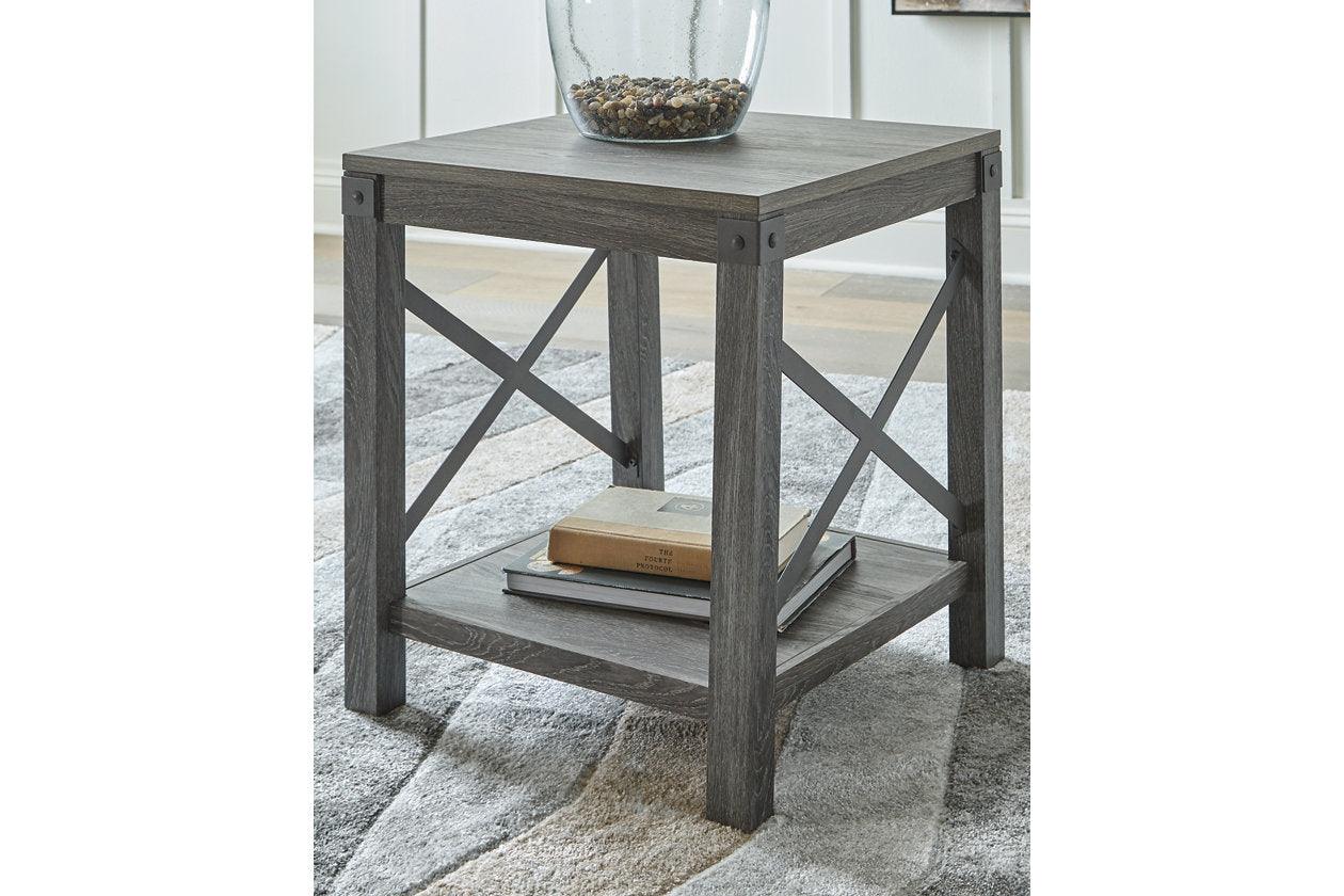 Freedan Grayish Brown Lift-top Coffee Table, 2 End Tables and Console - Image 24