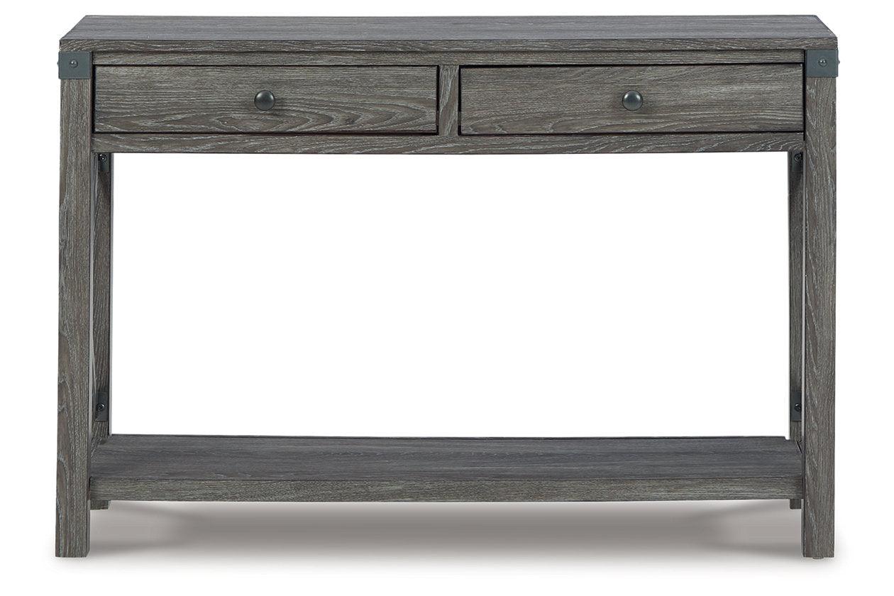Freedan Grayish Brown Lift-top Coffee Table, 2 End Tables and Console - Image 8