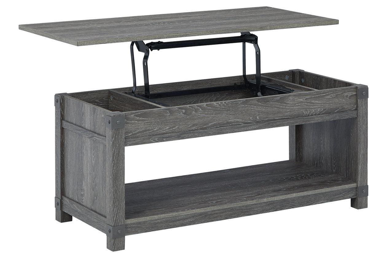 Freedan Grayish Brown Lift-Top Coffee Table - Image 2