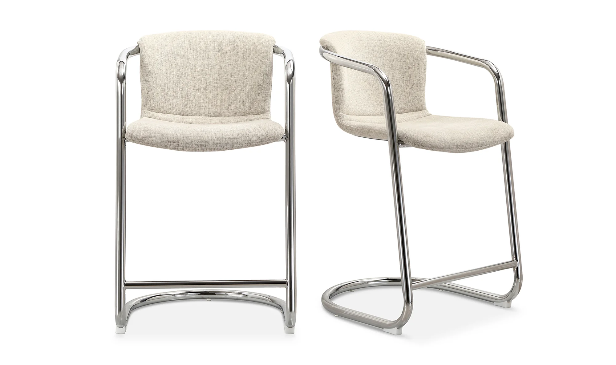 Freeman Chrome Frame Counter Stool Blended Cream - Image 9