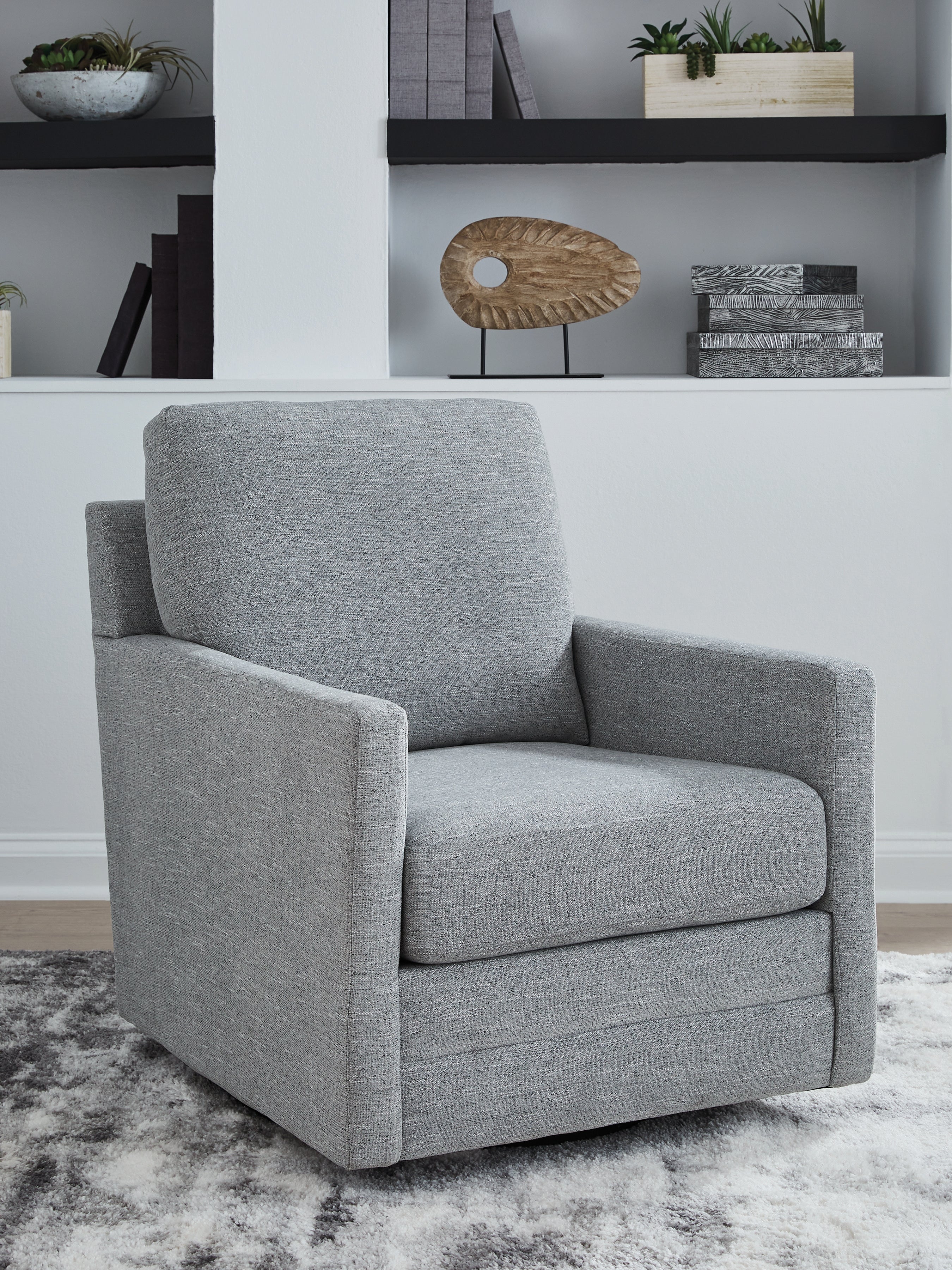 Freybourne Pewter Swivel Accent Chair