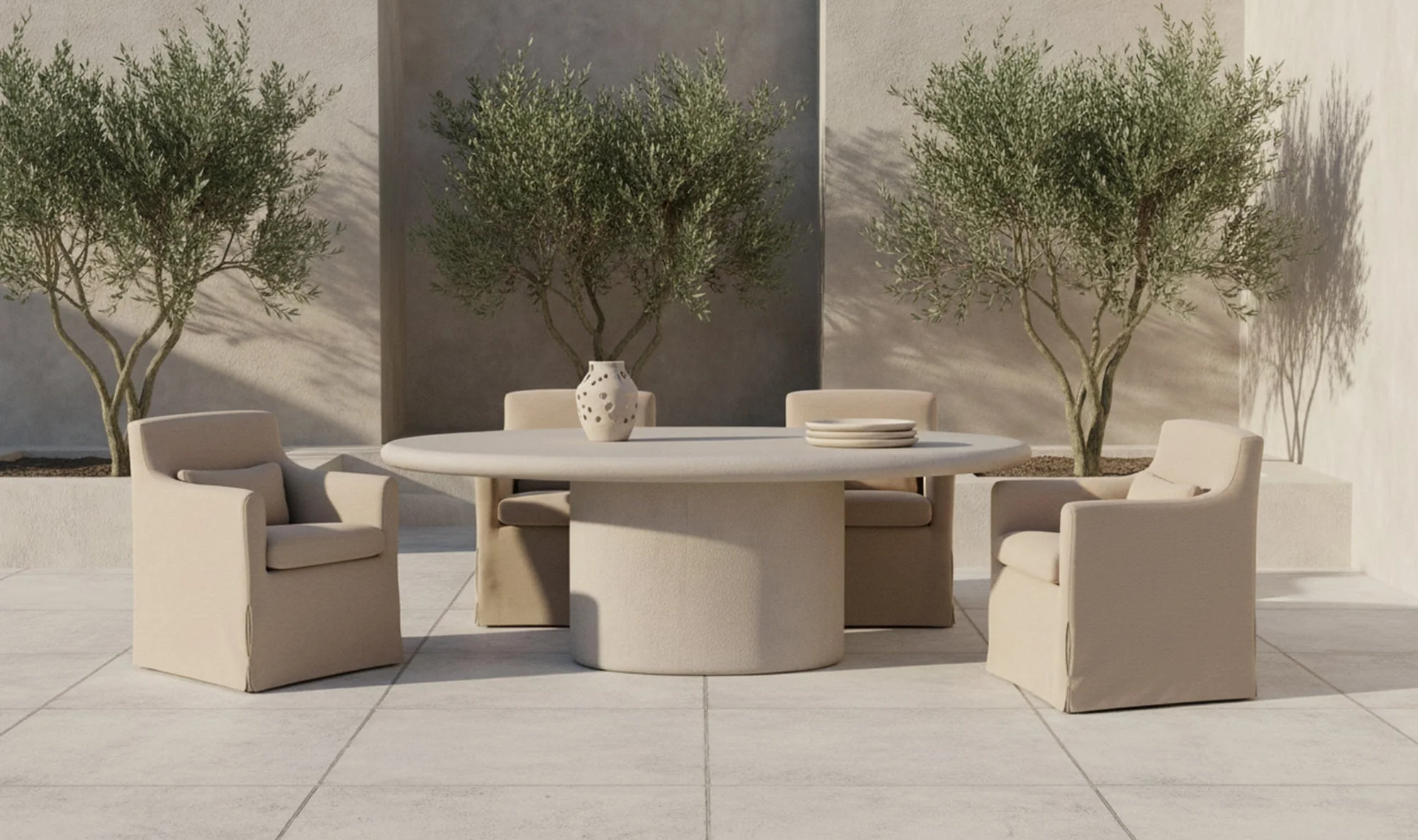 Frida Outdoor Dining Table Cream - Image 3
