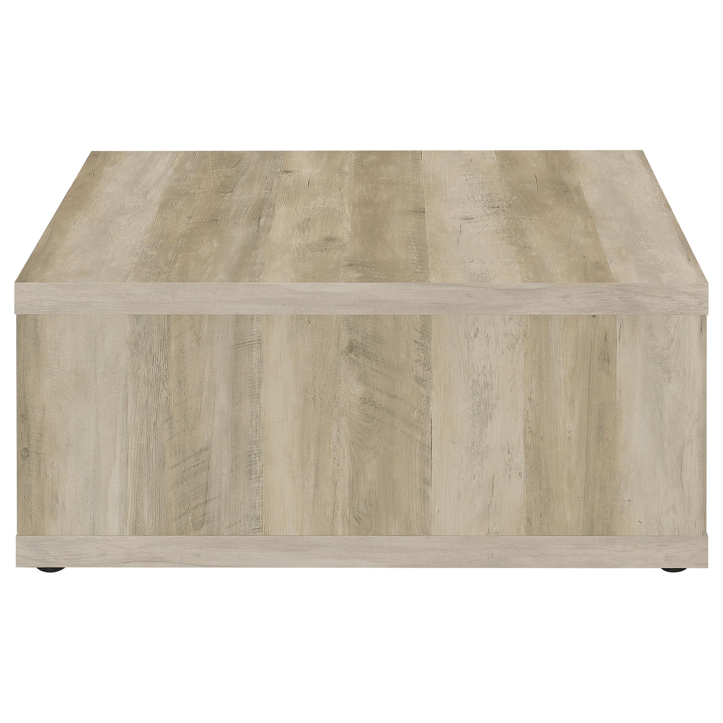 Frisco Square Engineered Wood Coffee Table Distressed Pine - Image 6