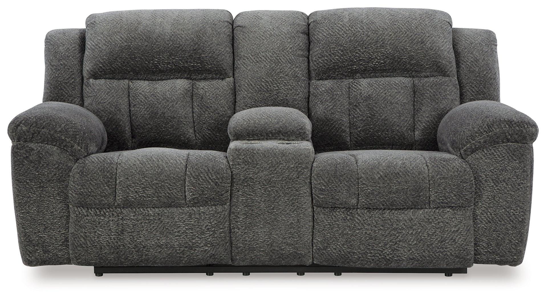 Frohn Graphite Manual Reclining Loveseat with Console - Image 9