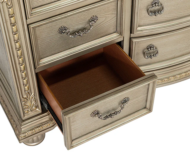 Fromberg Gold Champagne Dresser w/ Marble Top - Image 10