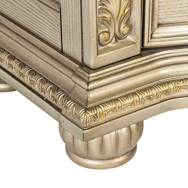 Fromberg Gold Champagne Nightstand w/ Marble Top - Image 10