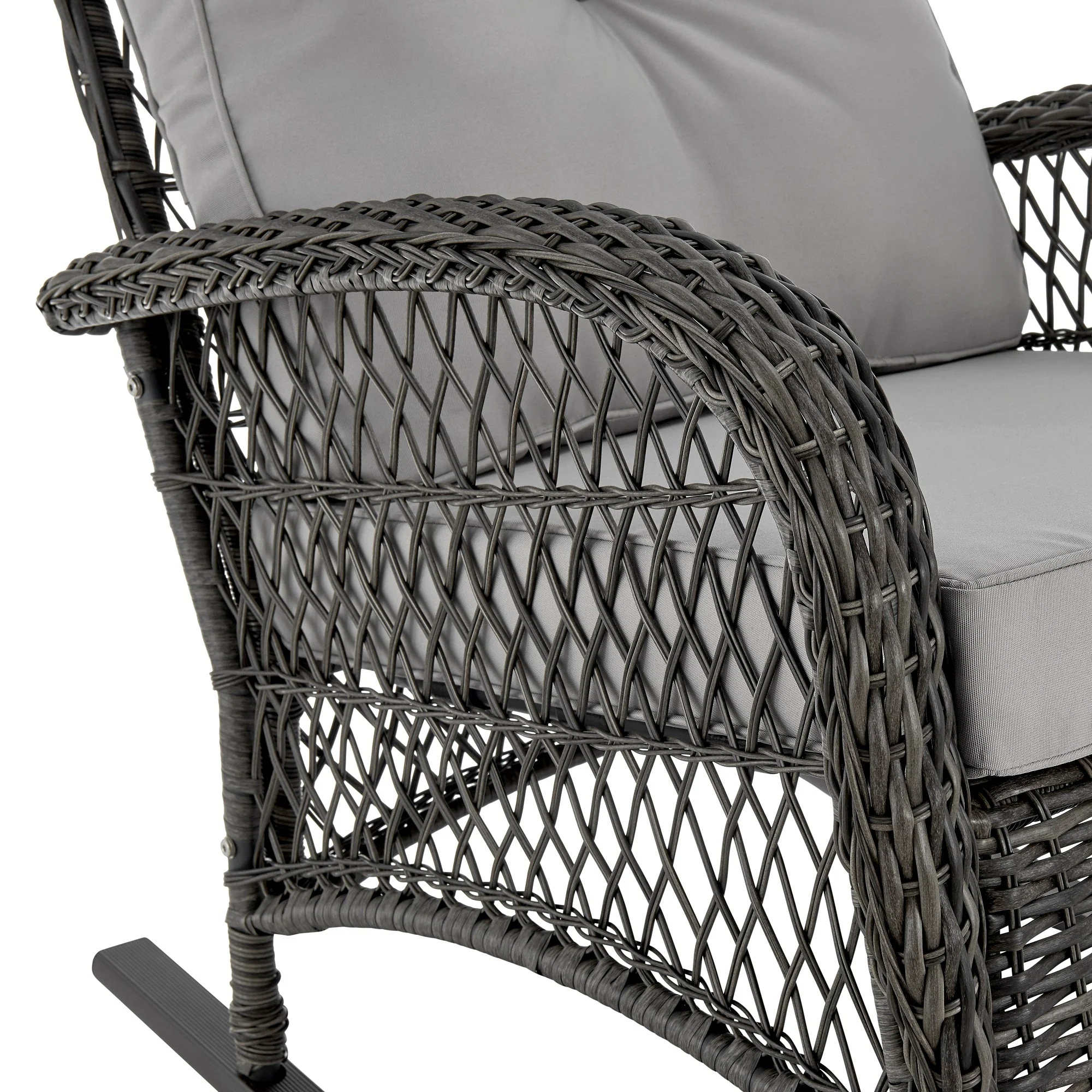 Fruttuo Patio Rocking Chair with Grey Cushions - Image 5