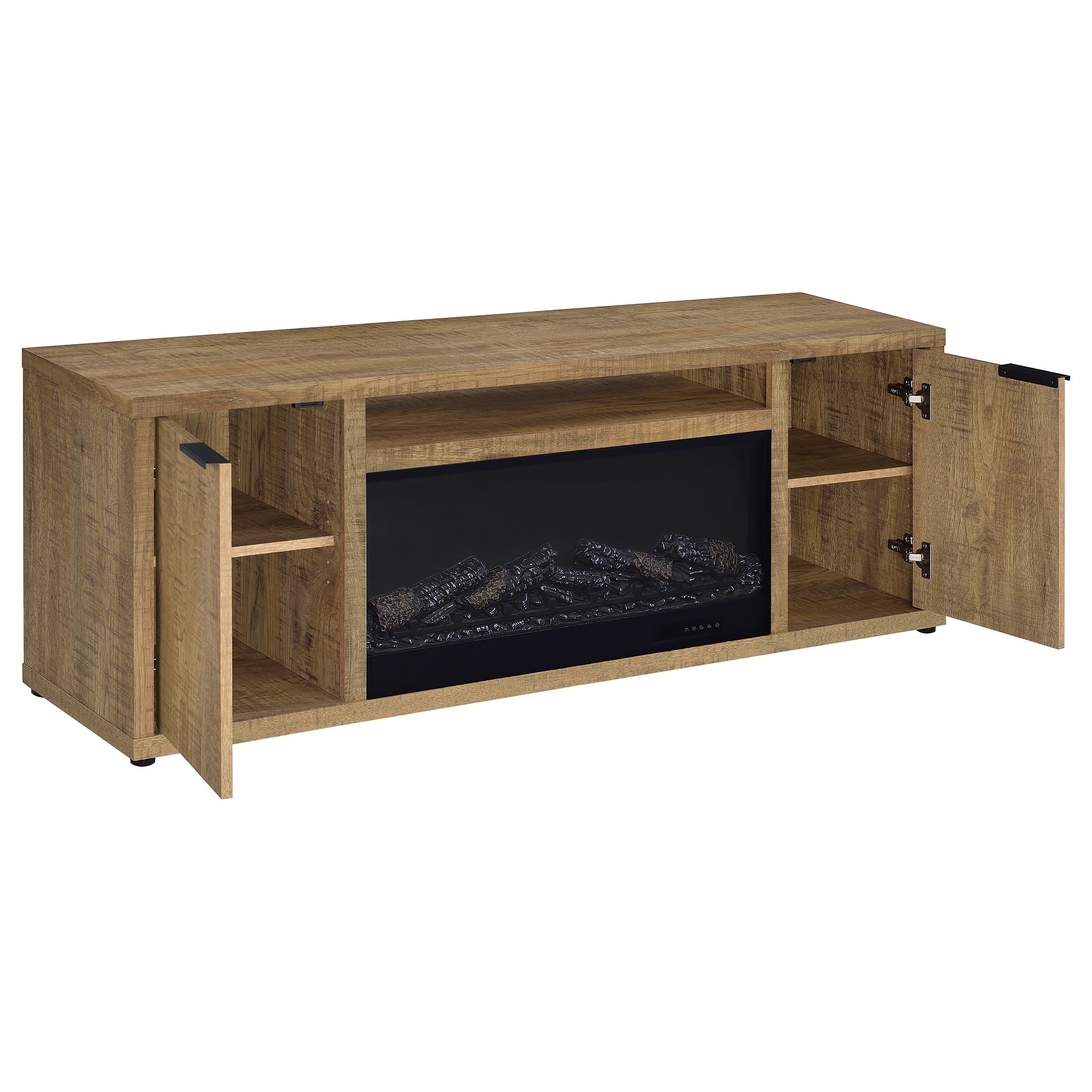 Fuller Mango 60-inch 2-Door TV Stand Fireplace Media Console - Image 3