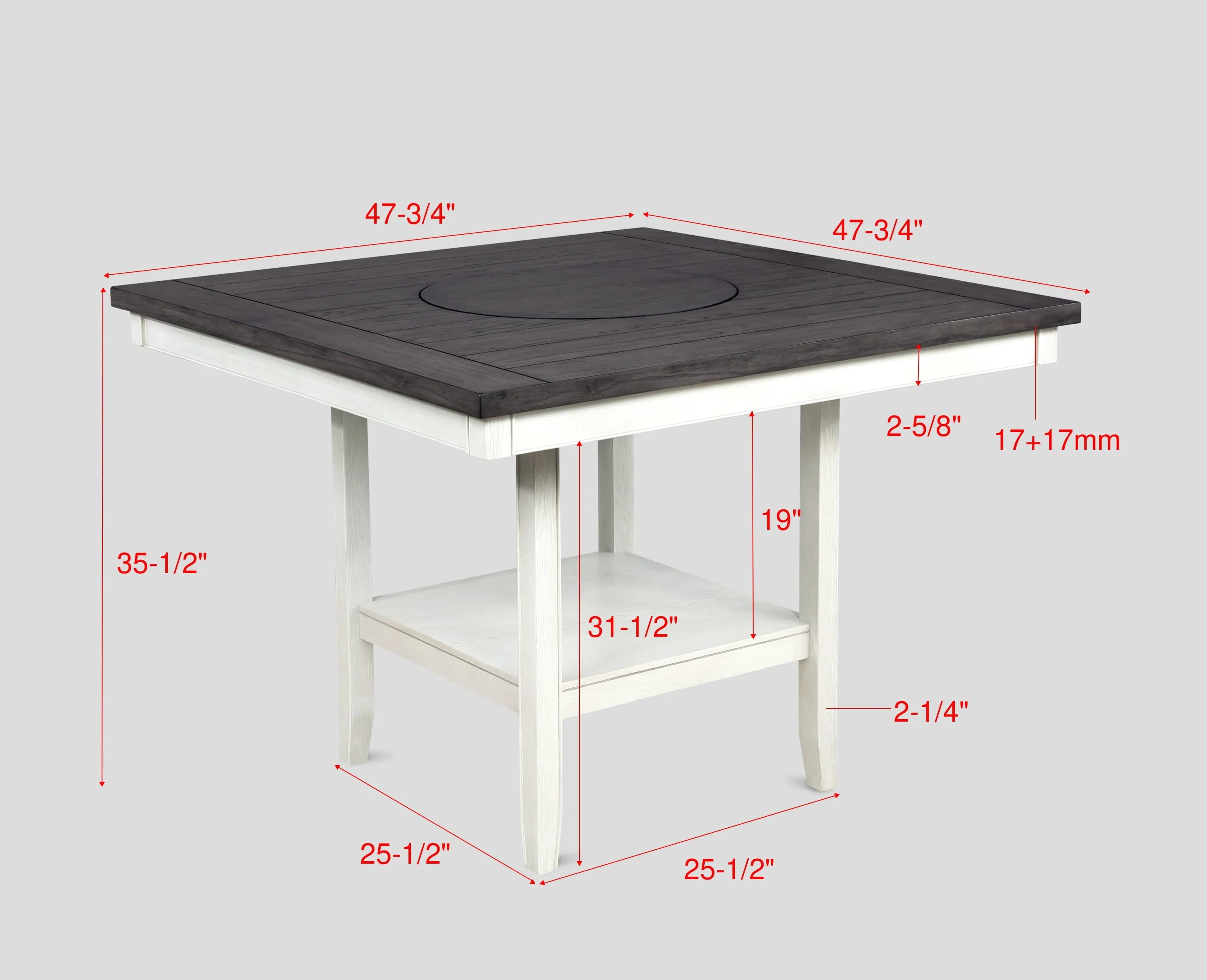 Fulton Chalk and White Counter Height Table - Image 4