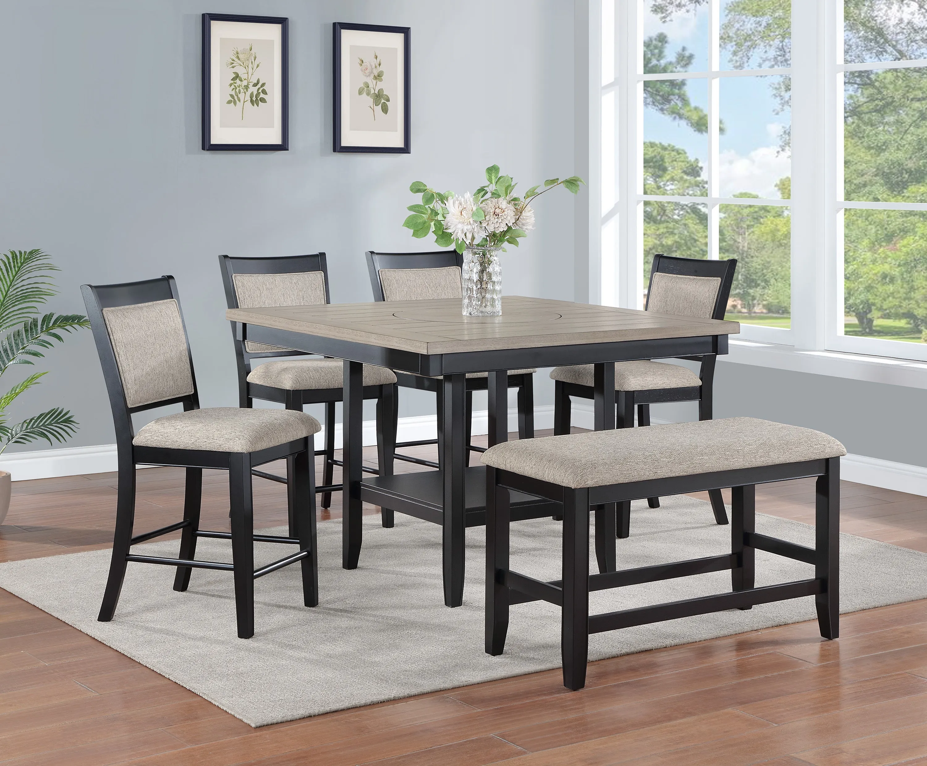 Fulton Charcoal and Light Gray Counter Hight Table - Image 3