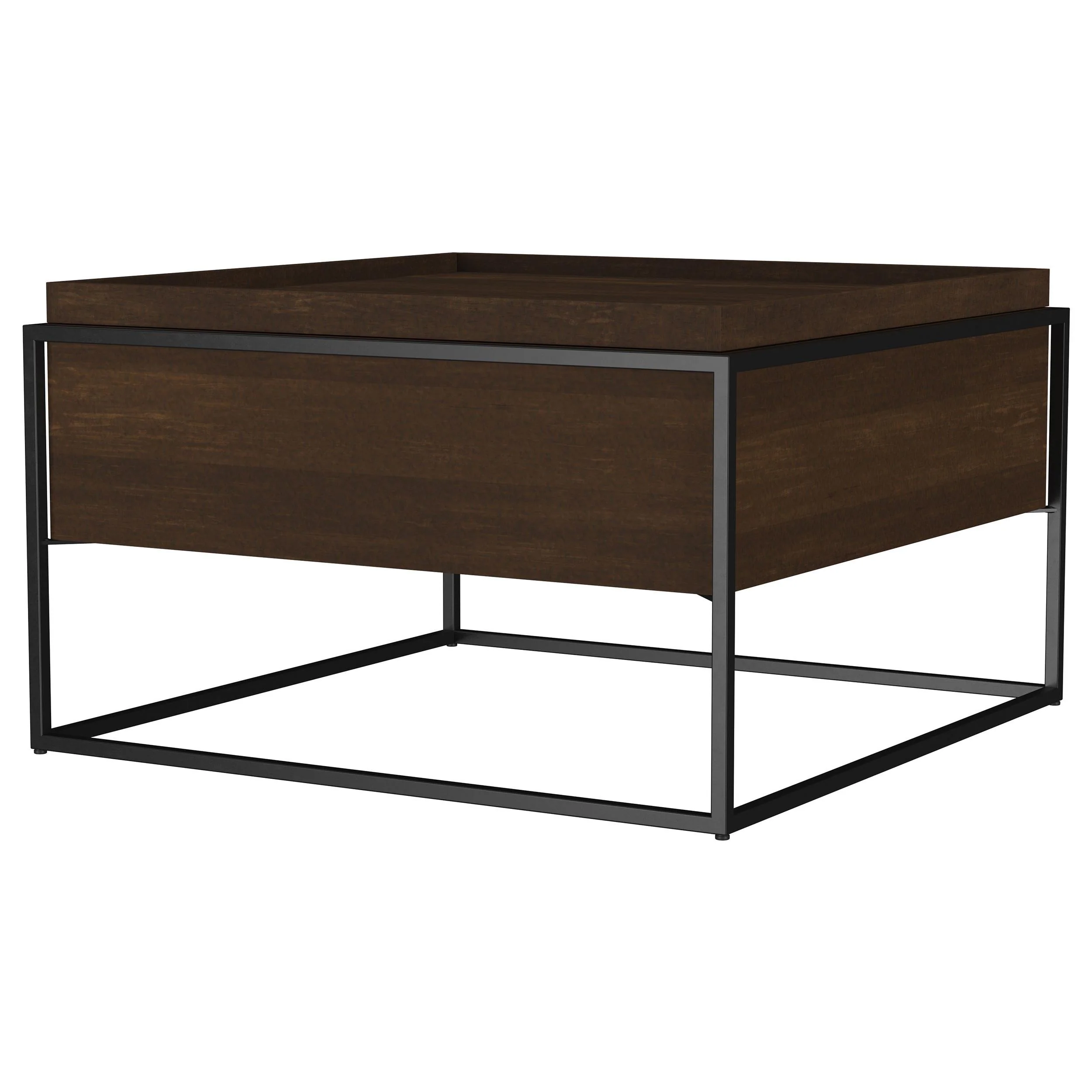 Fulton Dark Brown Square Mango Wood Coffee Table - Image 3