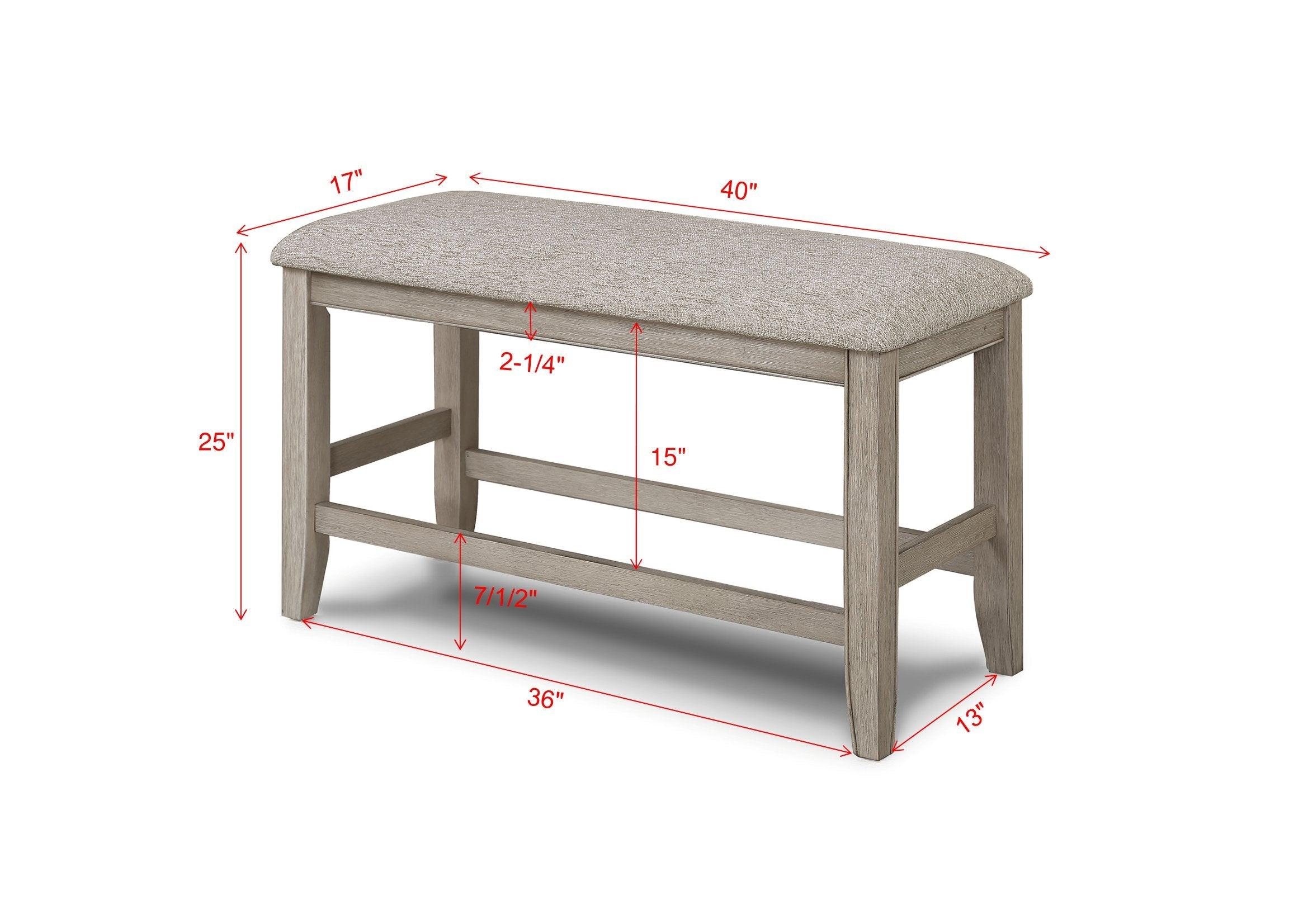 Fulton White Oak Counter Height Dining Bench - Image 3