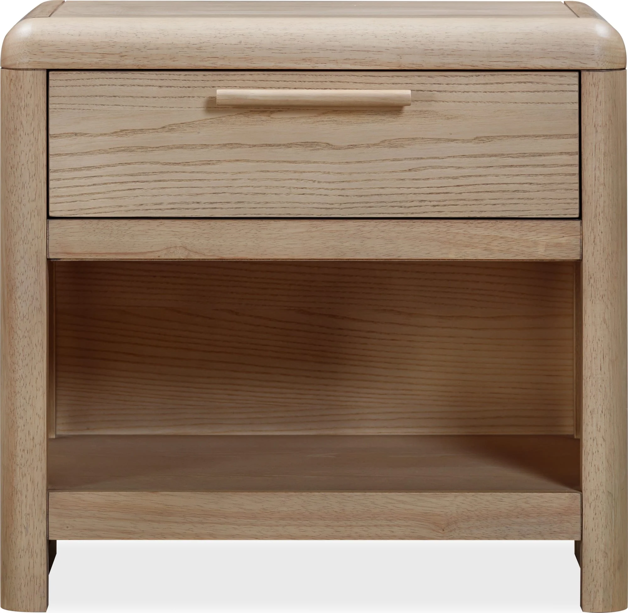 Furano Ginger One Drawer One Shelf Ash Wood Nightstand - Image 3