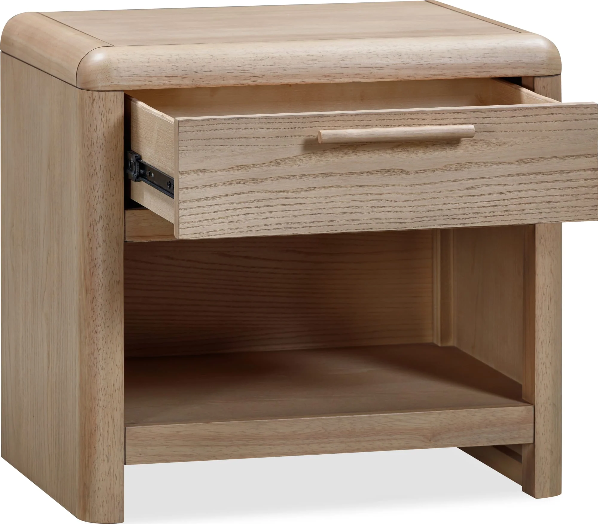 Furano Ginger One Drawer One Shelf Ash Wood Nightstand - Image 5