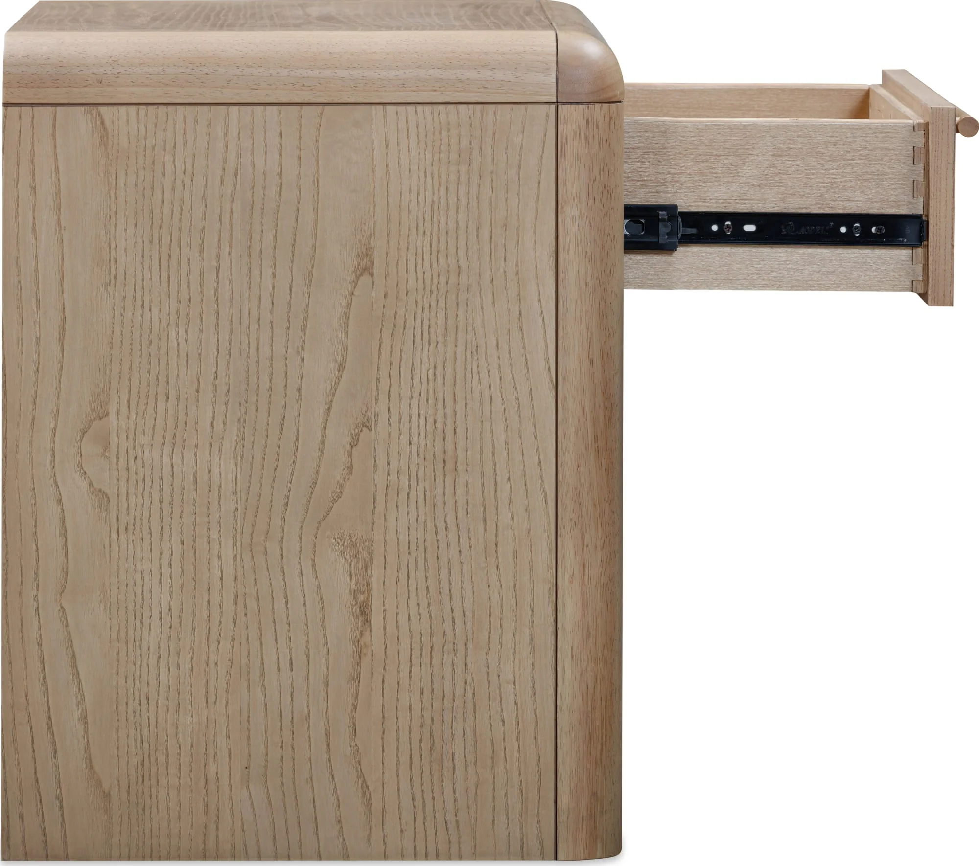 Furano Ginger One Drawer One Shelf Ash Wood Nightstand - Image 6