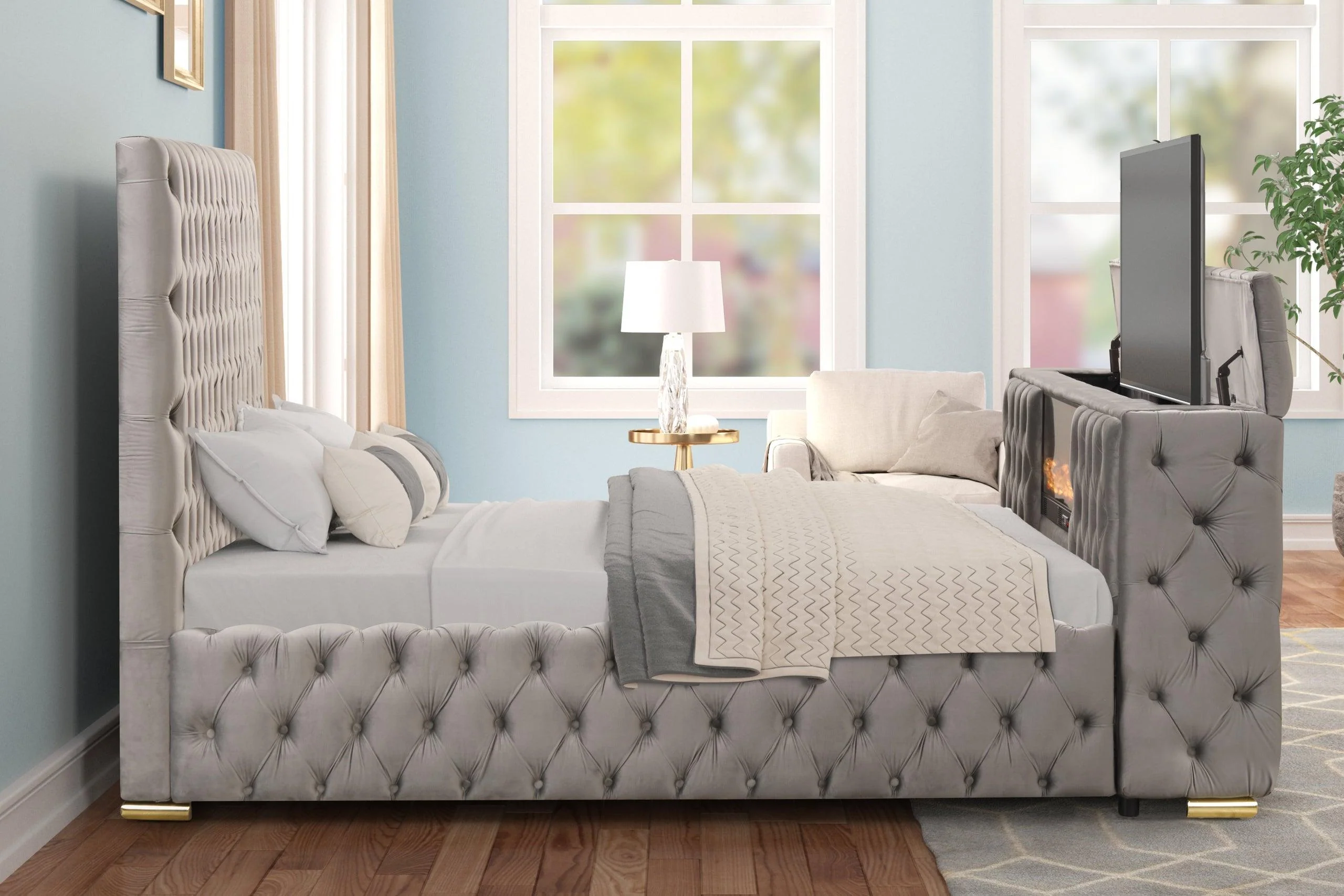 Future Gray King Platform Bed - Image 2