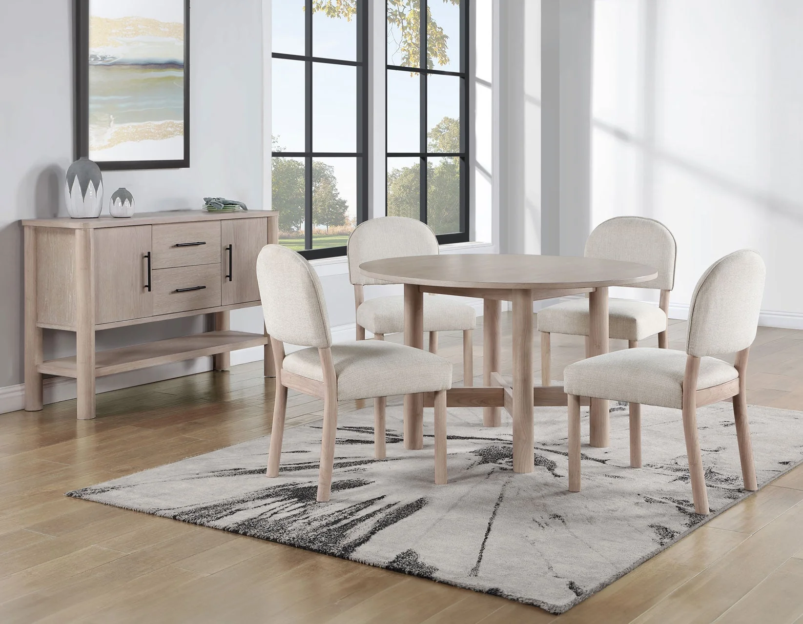 Gabby Washed Oak Round Dining Room Set
