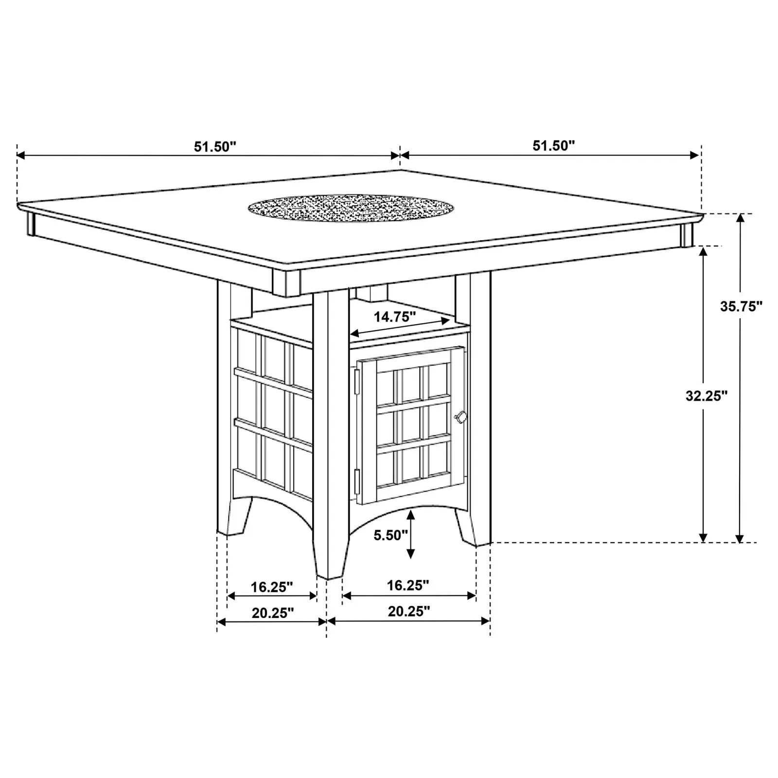 Gabriel Cappuccino Square Counter Height Dining Set - Image 9