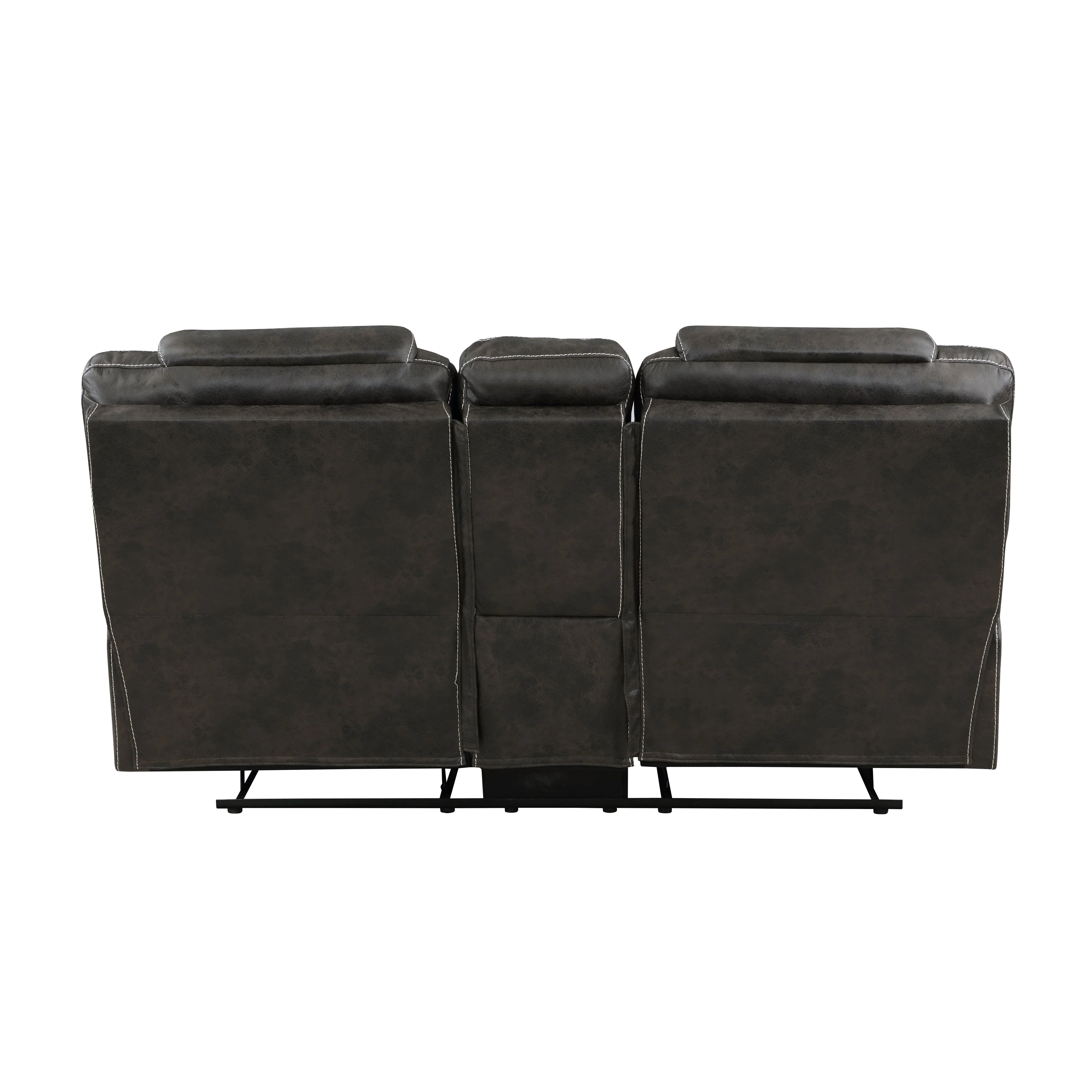 Gainesville Chocolate Microfiber Double Reclining Living Room Set - Image 11