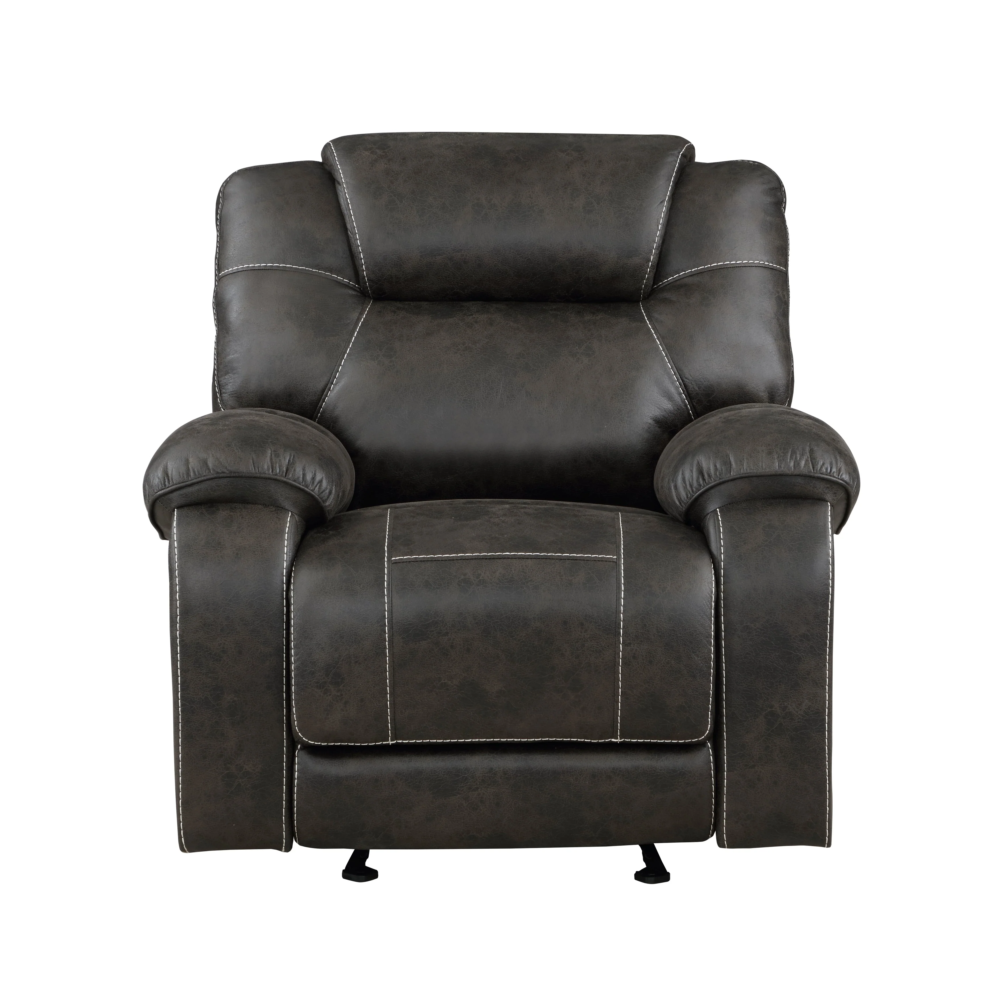 Gainesville Chocolate Microfiber Double Reclining Living Room Set - Image 12