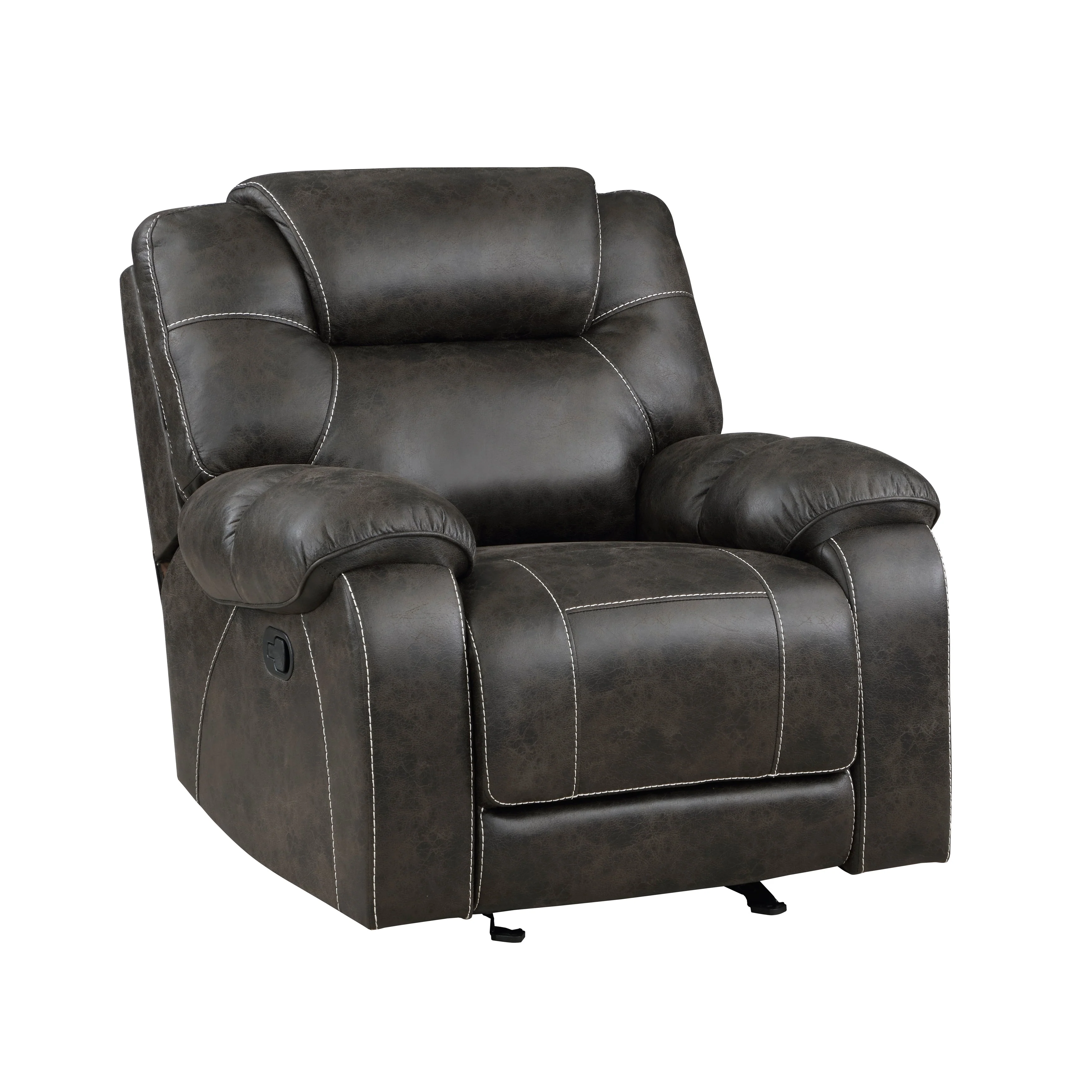 Gainesville Chocolate Microfiber Double Reclining Living Room Set - Image 13