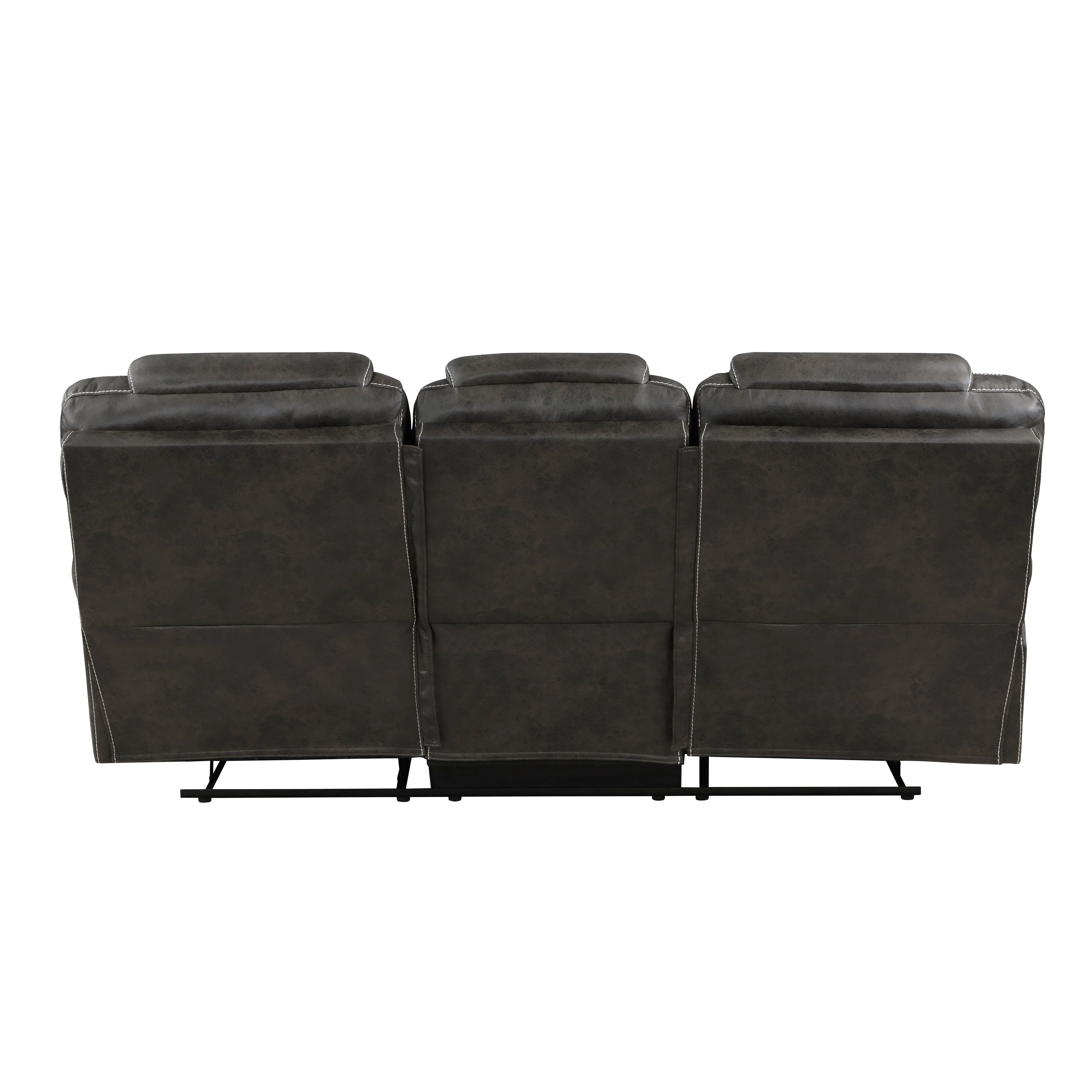 Gainesville Chocolate Microfiber Double Reclining Living Room Set - Image 6
