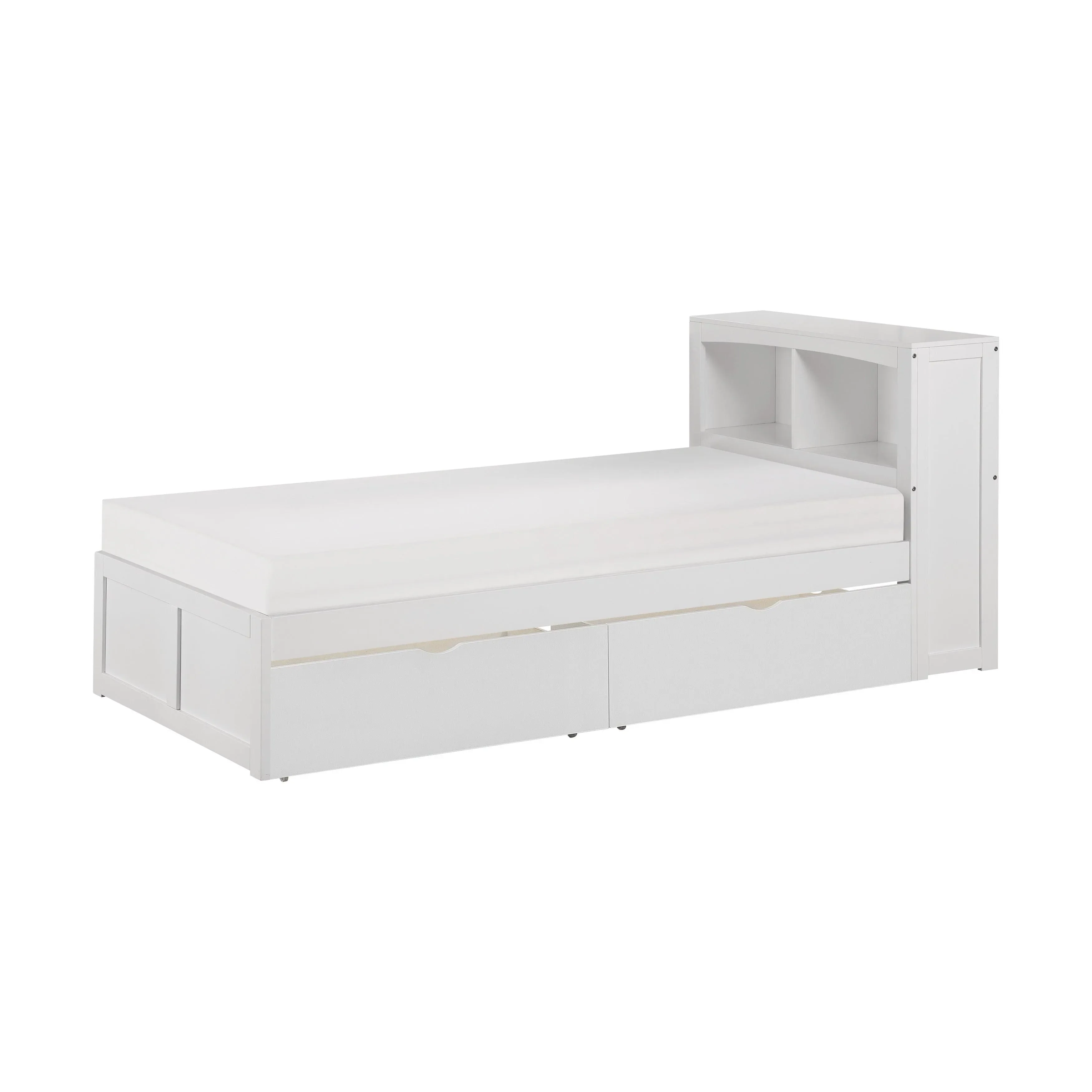 Galen White Twin Bookcase Bed with Storage Boxes - Image 3