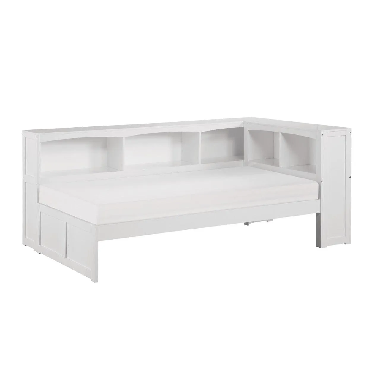 Galen White Twin Bookcase Corner Bed - Image 2