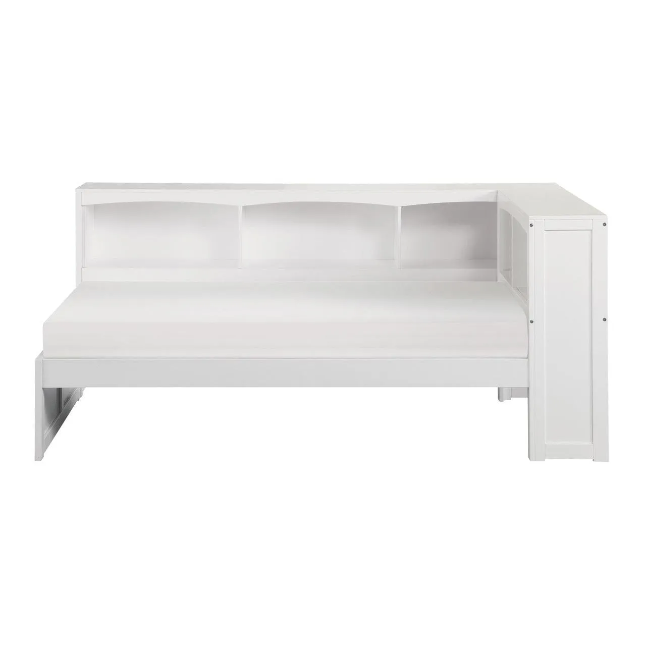 Galen White Twin Bookcase Corner Bed - Image 3