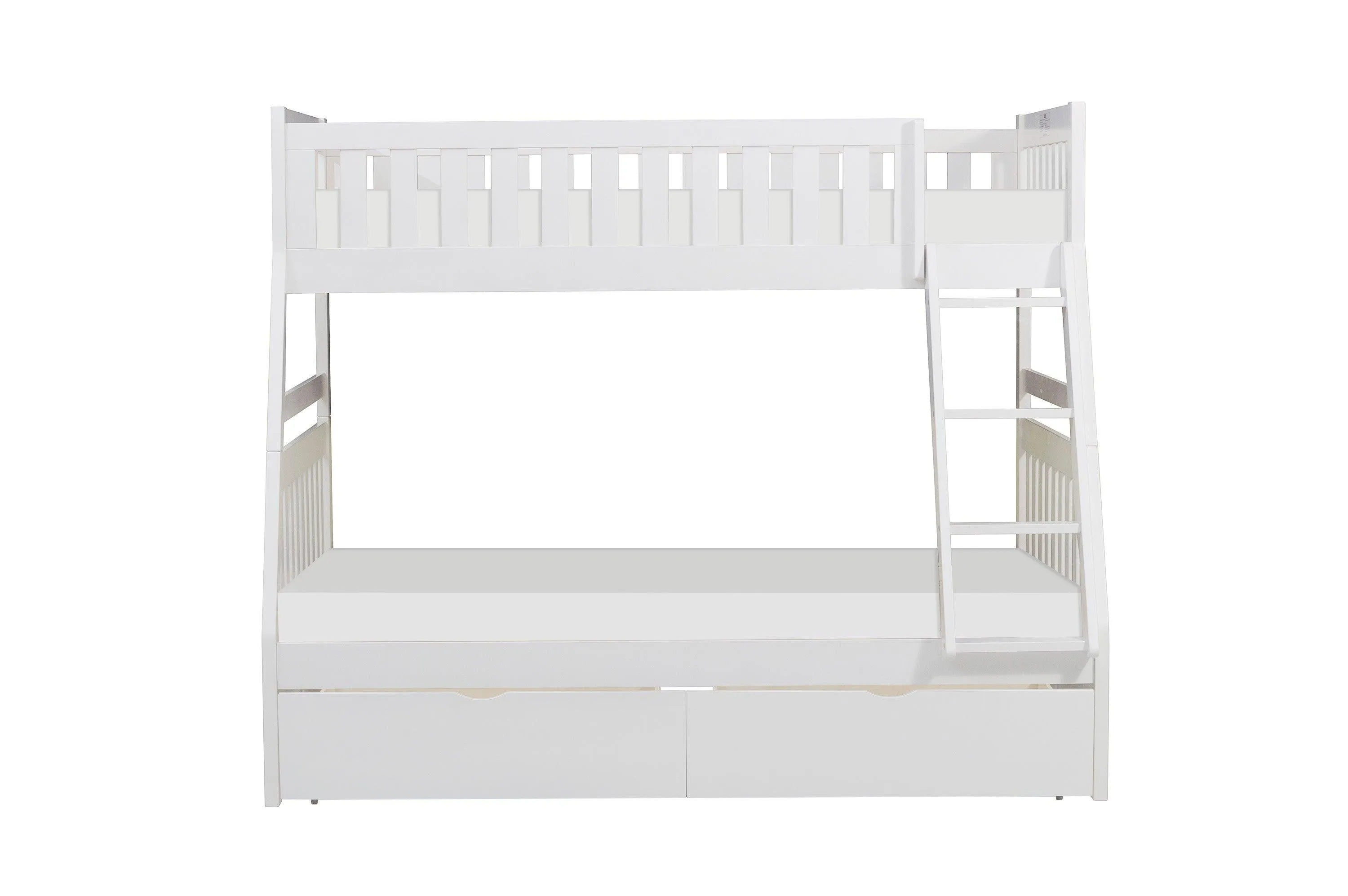Galen White Twin/Full Bunk Bed with Storage Boxes - Image 2