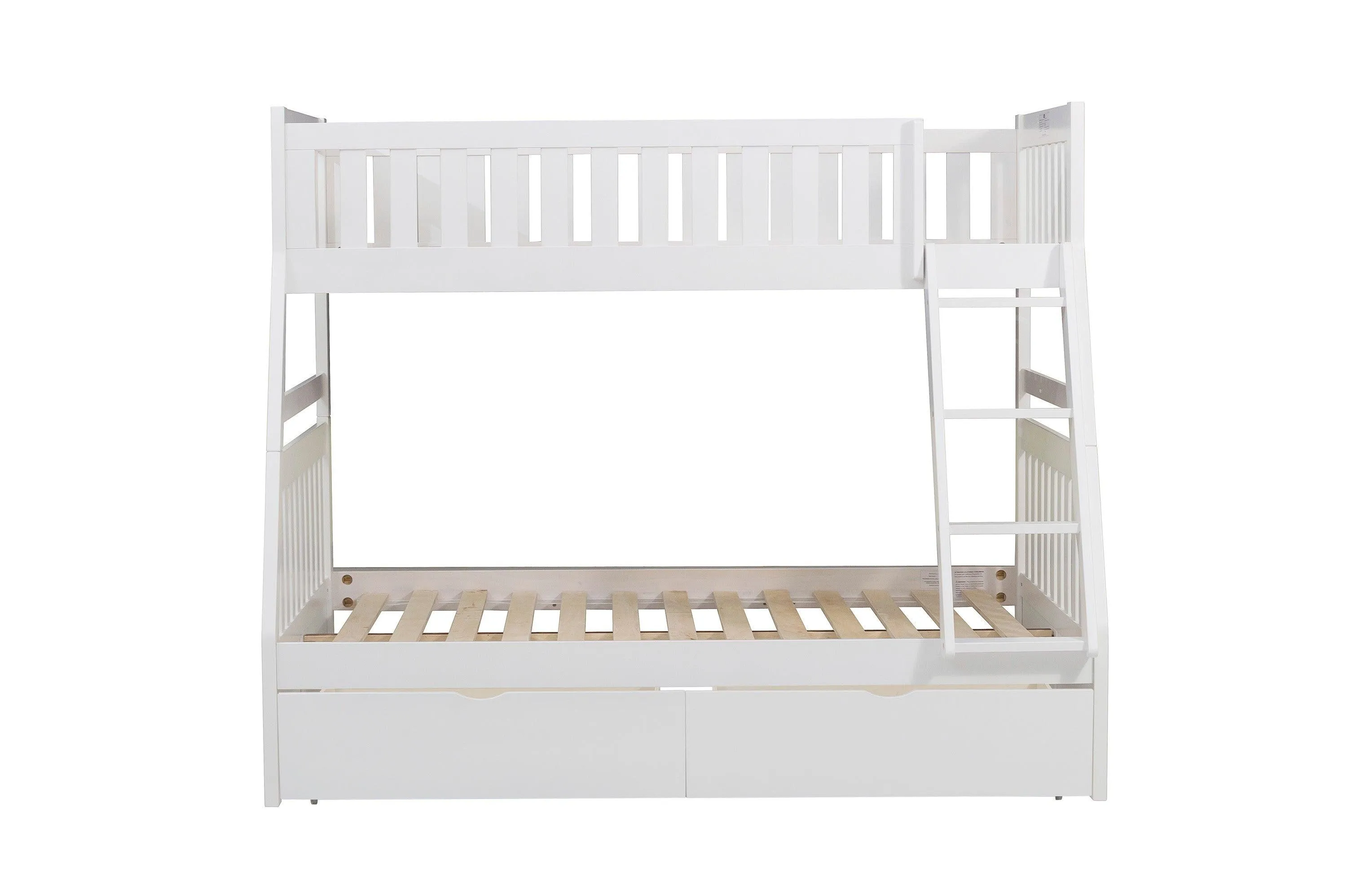 Galen White Twin/Full Bunk Bed with Storage Boxes - Image 3
