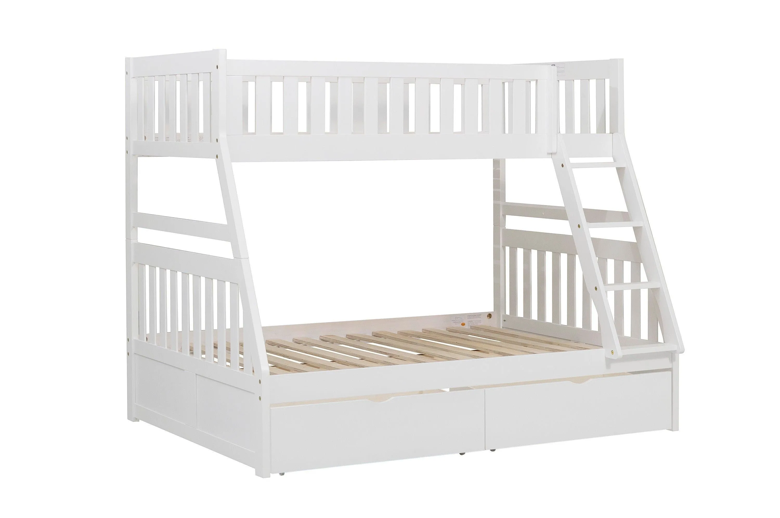 Galen White Twin/Full Bunk Bed with Storage Boxes - Image 5