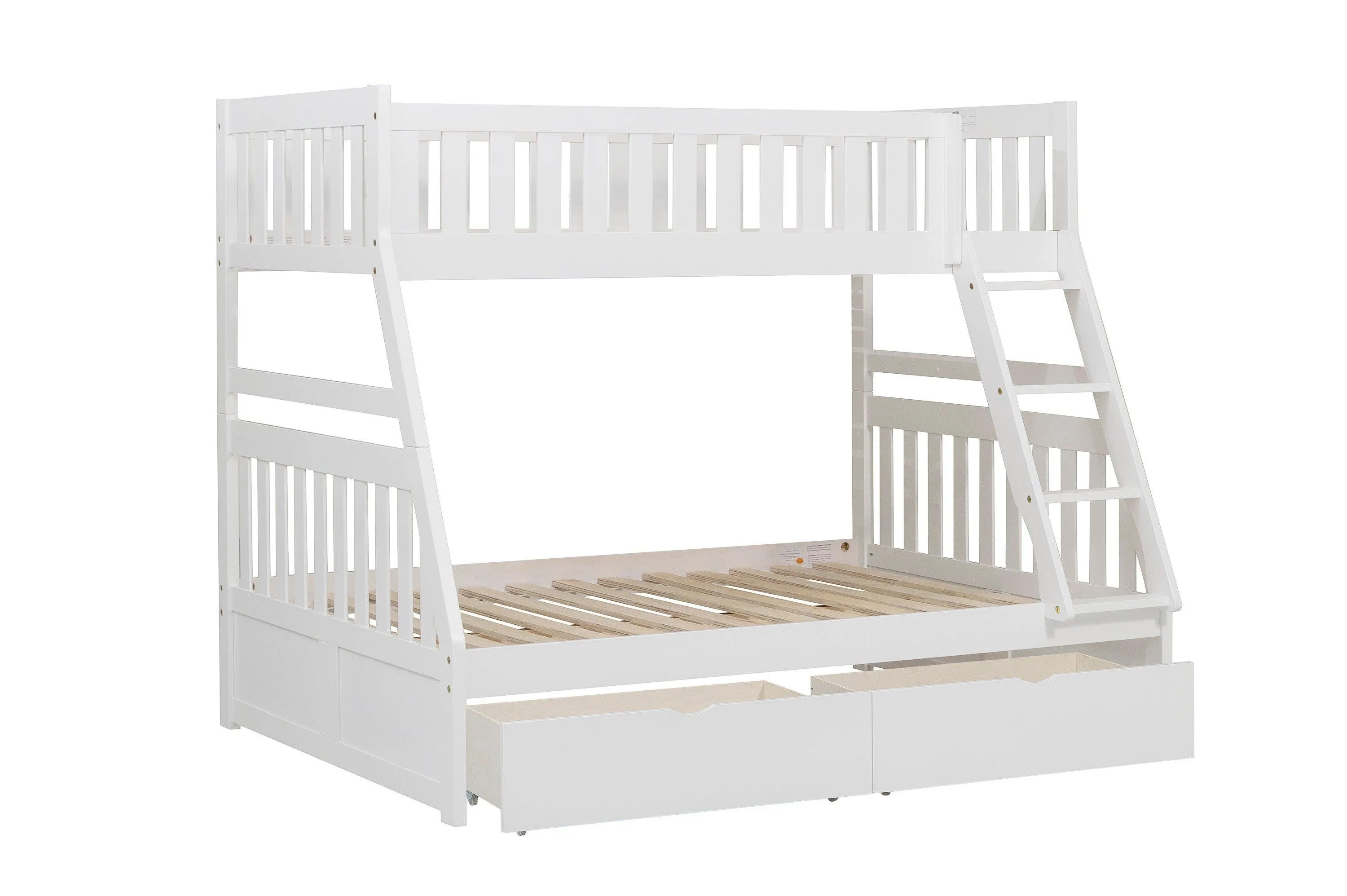 Galen White Twin/Full Bunk Bed with Storage Boxes - Image 7