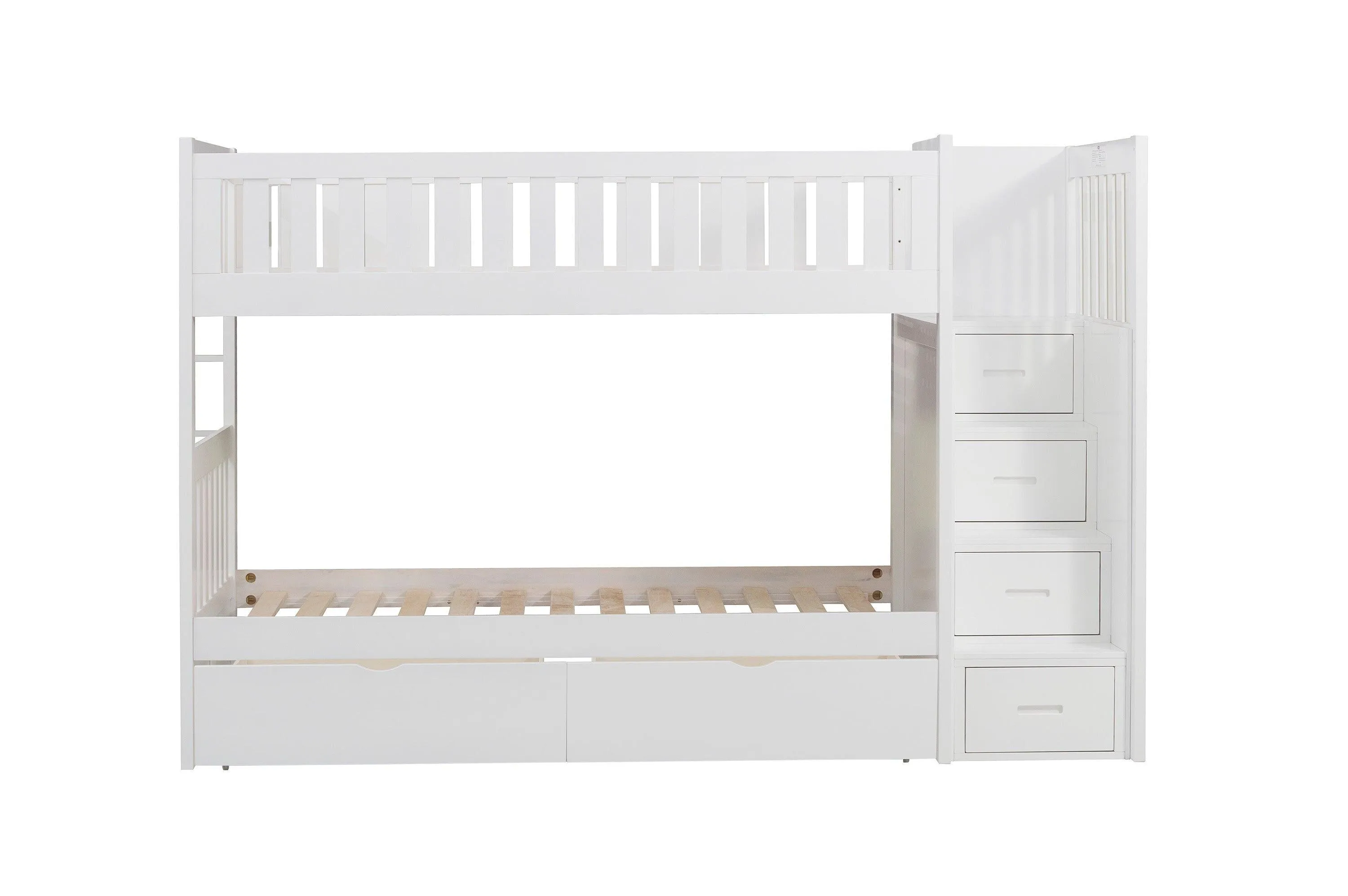 Galen White Twin/Twin Step Bunk Bed with Storage Boxes - Image 5