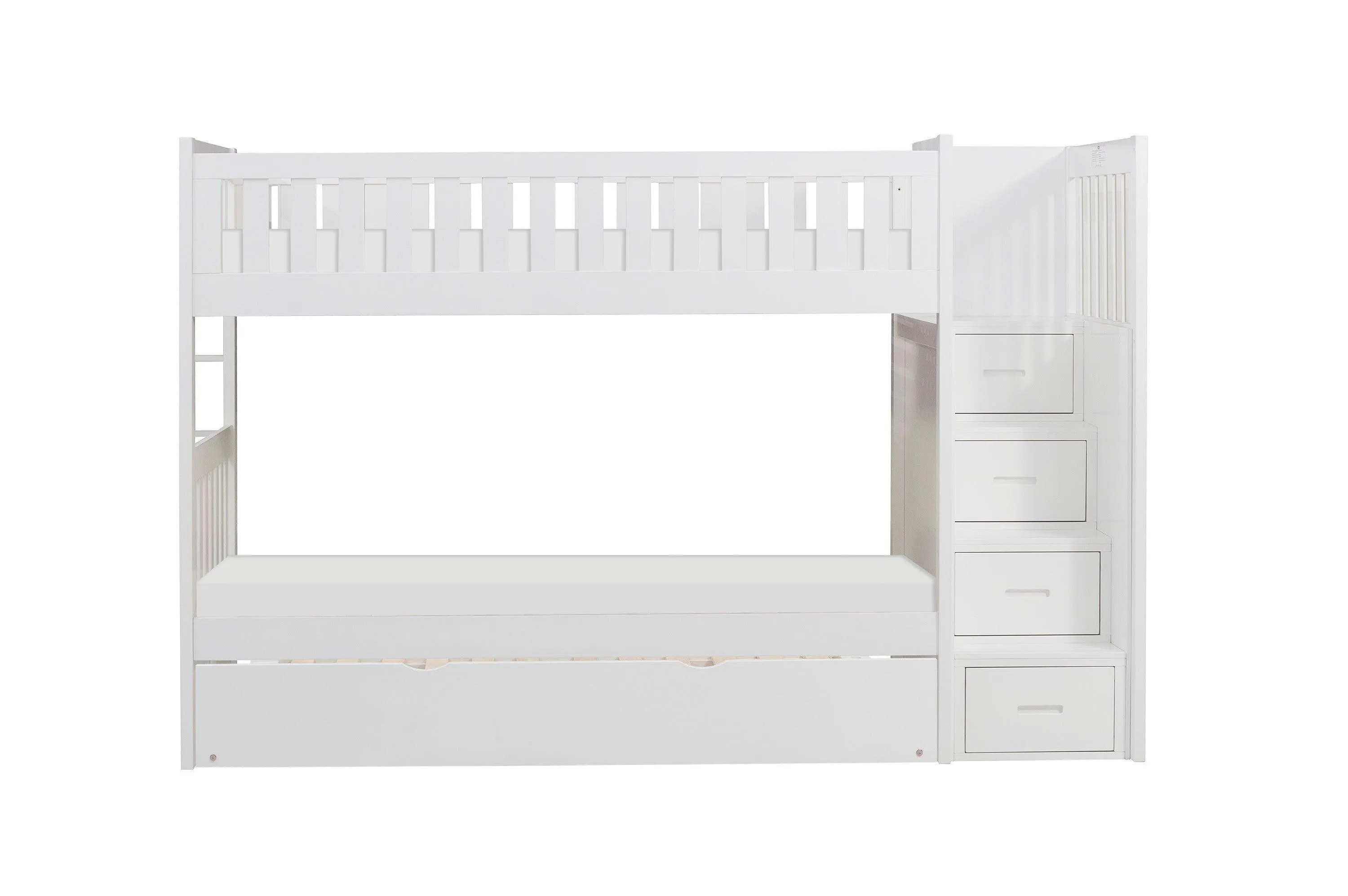 Galen White Twin/Twin Step Bunk Bed with Twin Trundle - Image 3