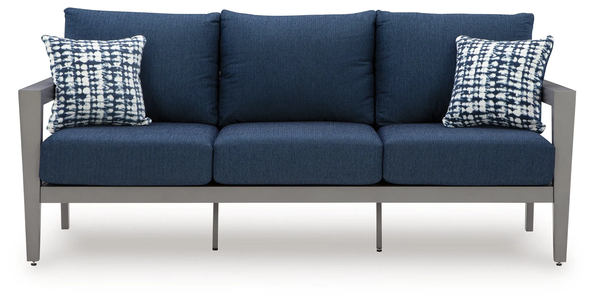 Gali Gray/Blue Outdoor Sofa/Chairs/Table Set (Set of 4) - Image 8