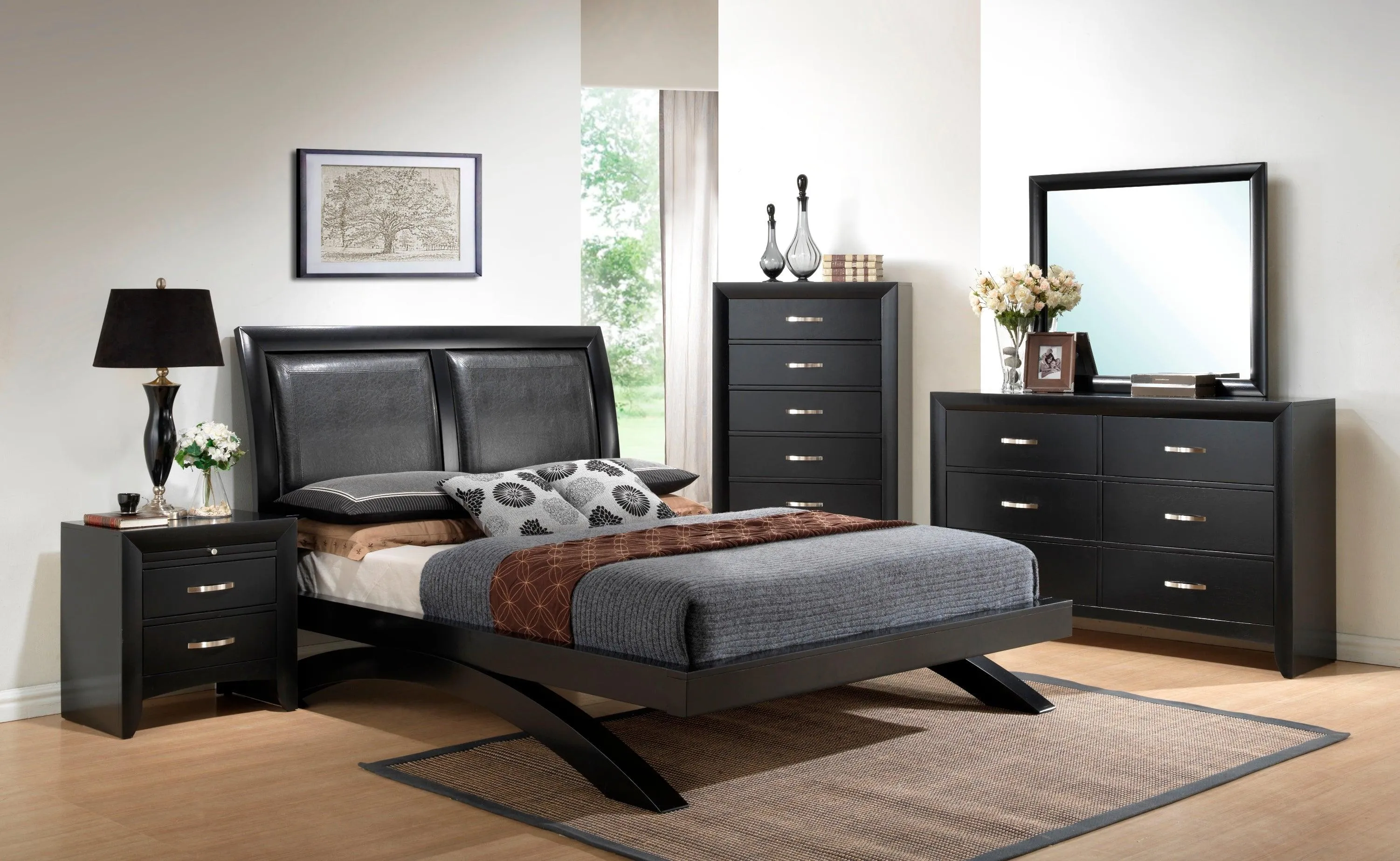 Galinda Black Bedroom Mirror (Mirror Only) - Image 2