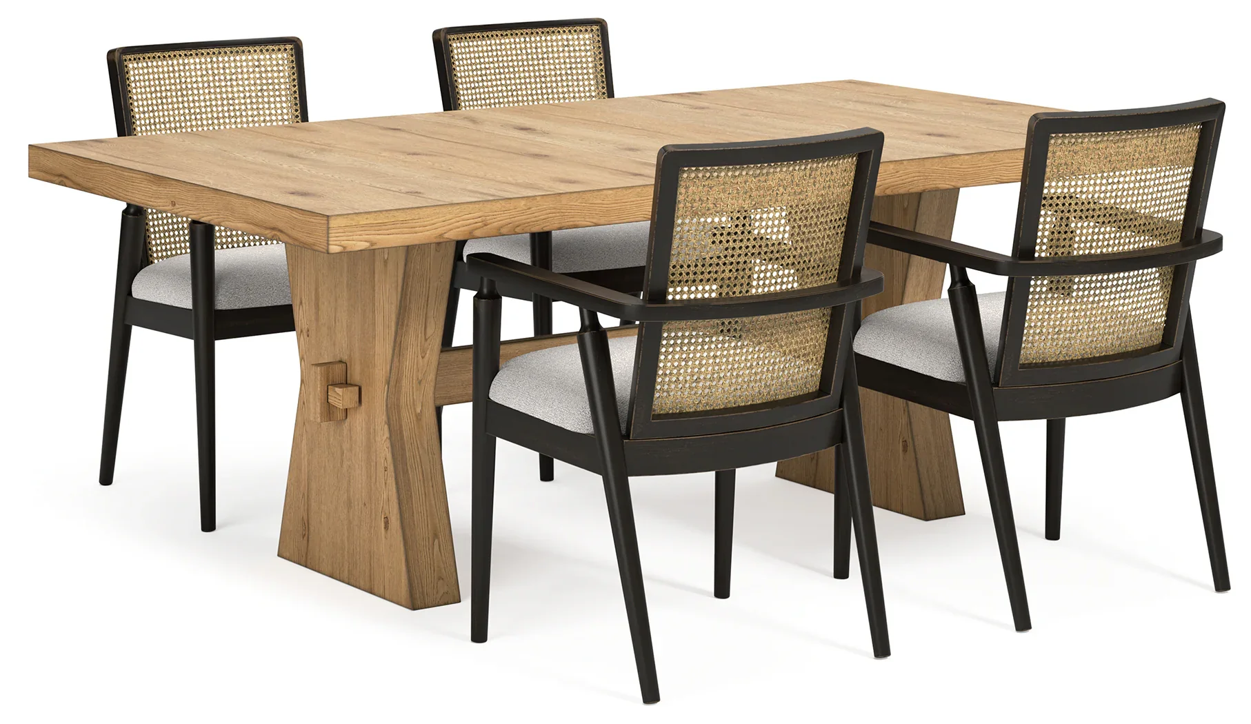 Galliden Light Brown Dining Table and 4 Chairs - Image 2