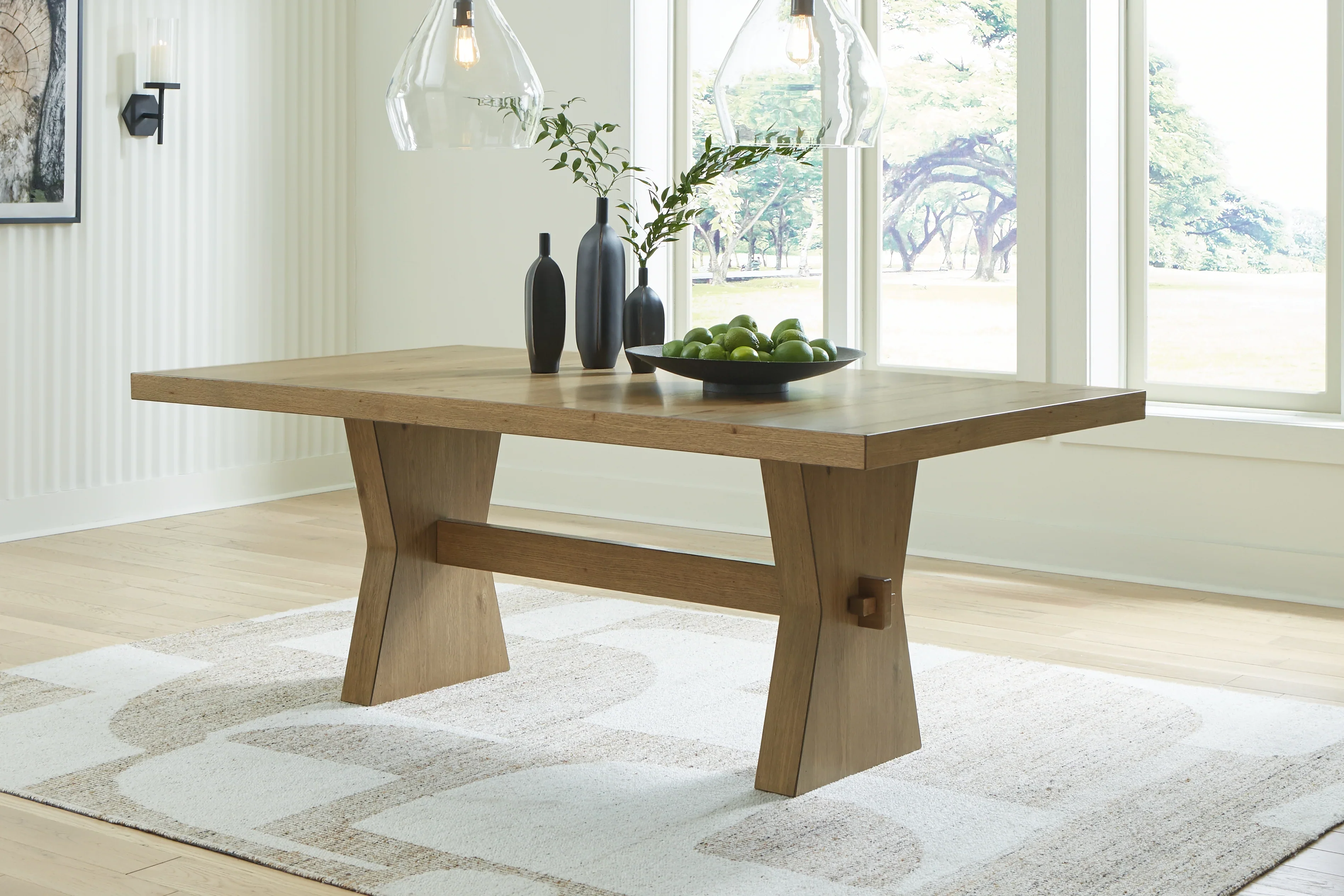 Galliden Light Brown Dining Table and 4 Chairs - Image 3