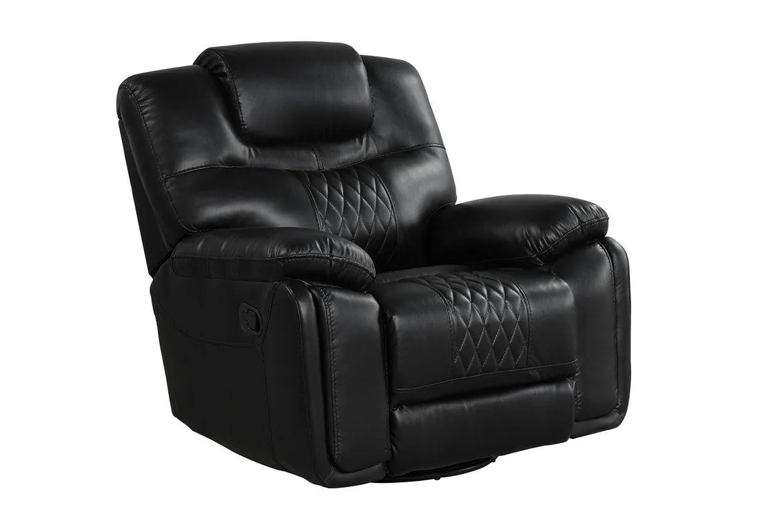 Galveston Black Leather Gel Reclining Living Room Set - Image 3