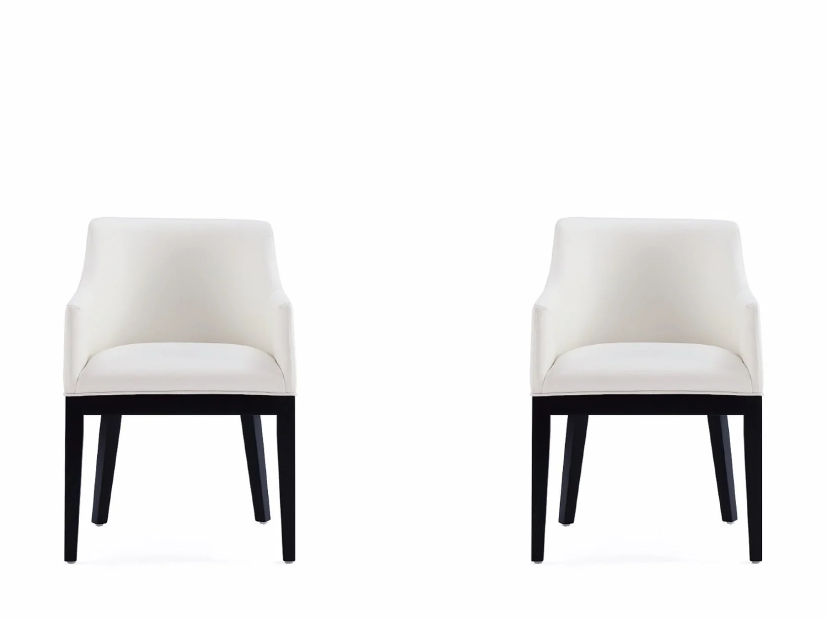 Gansevoort Faux Leather Dining Armchair in Cream (set of 2)